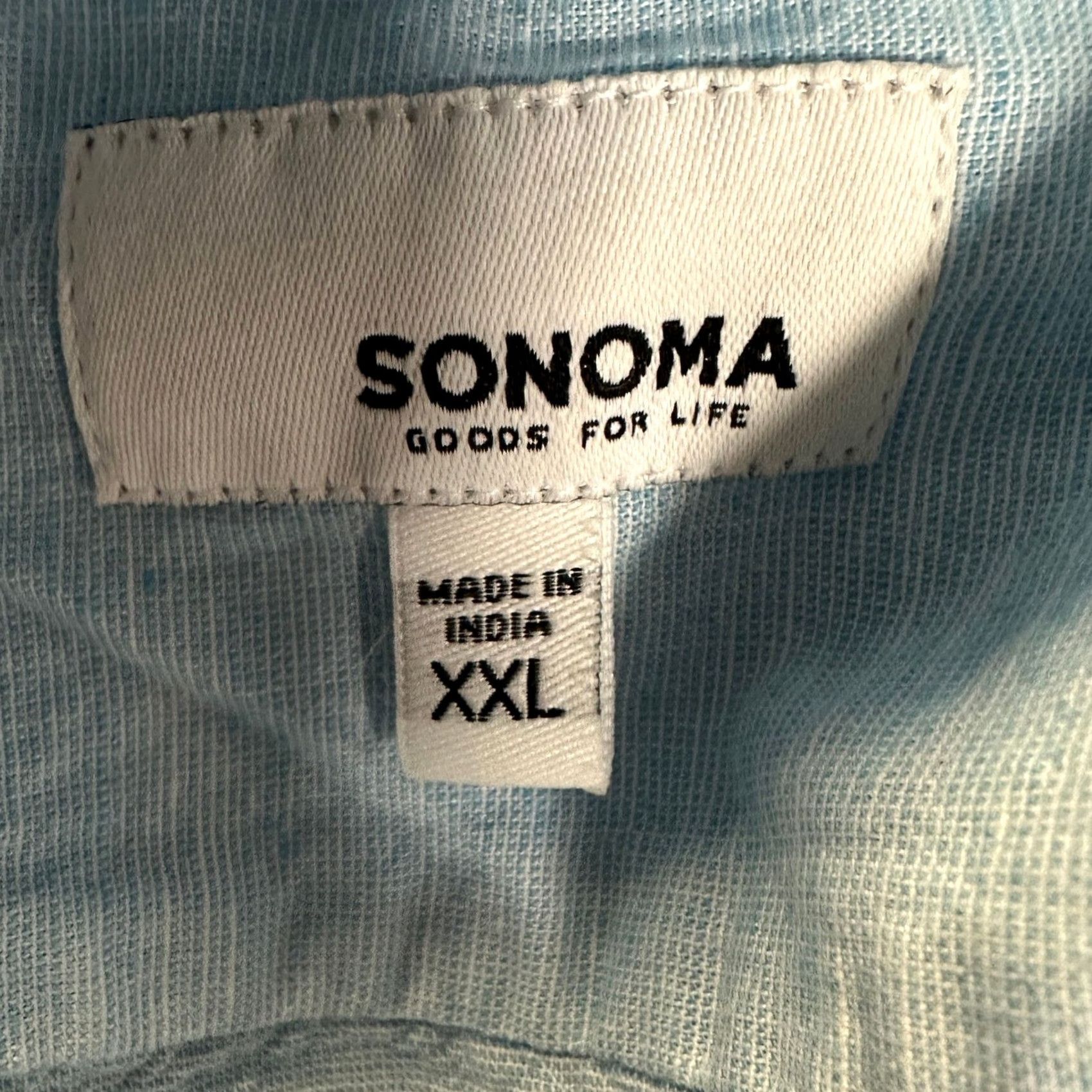 Vintage Sonoma Mens Linen Blend Shirt 2XL Light Blue Button-Down Short Sleeve Pocket NEW Size US XXL / EU 58 / 5 - 4 Thumbnail