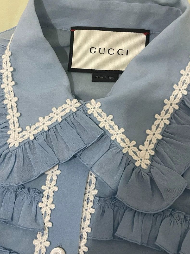 Gucci GucciWooden ear lace shirt 2503-Nextarrow Size XXS / US 00 / IT 34 - 1 Thumbnail