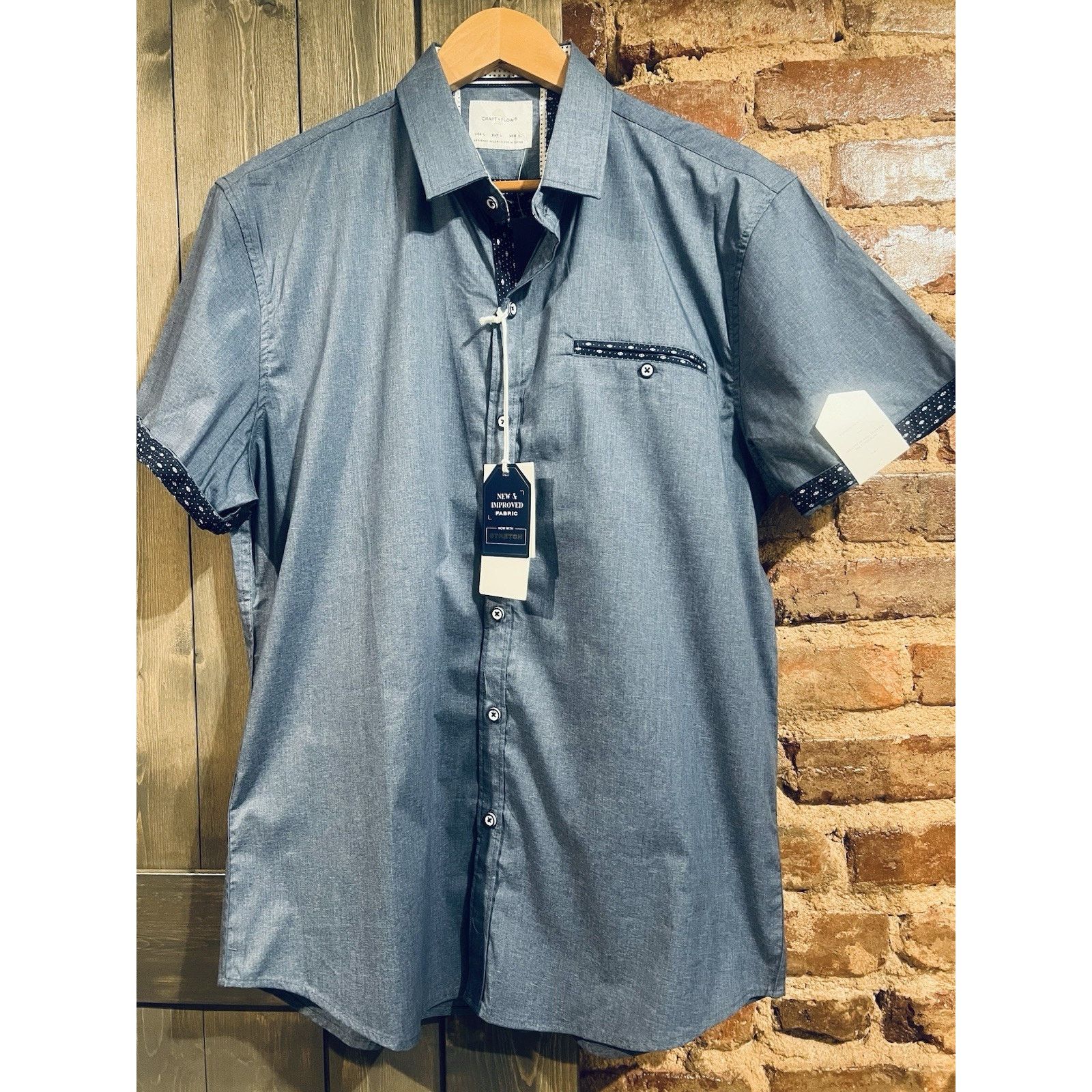 Other Craft+Flow blue mens button down dress shirt NEW NWT Size: L Size US L / EU 52-54 / 3 - 2 Thumbnail