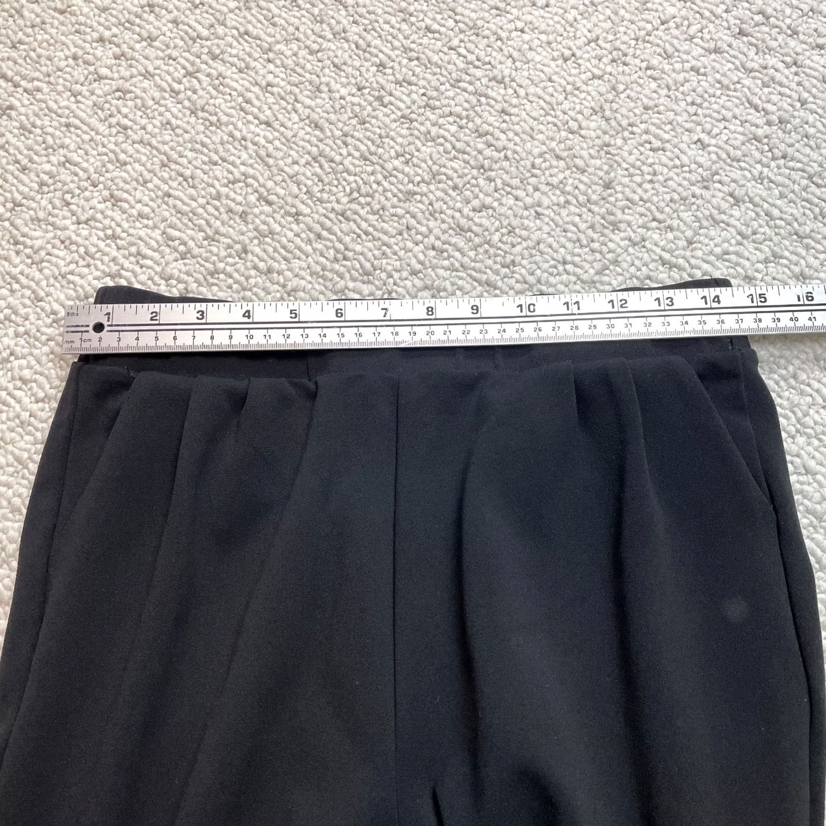 Vintage VINTAGE? No, Stella Luce Cropped Pants Womens XL Black Stretch Polyester Pockets Size 29" - 6 Thumbnail