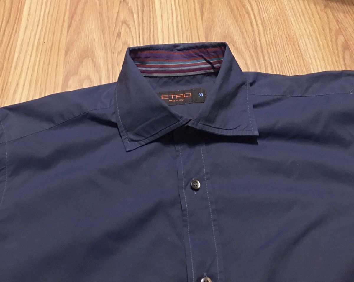 Etro ETRO Milano Blue Mens Shirt Size 39 / M Size US M / EU 48-50 / 2 - 2 Thumbnail