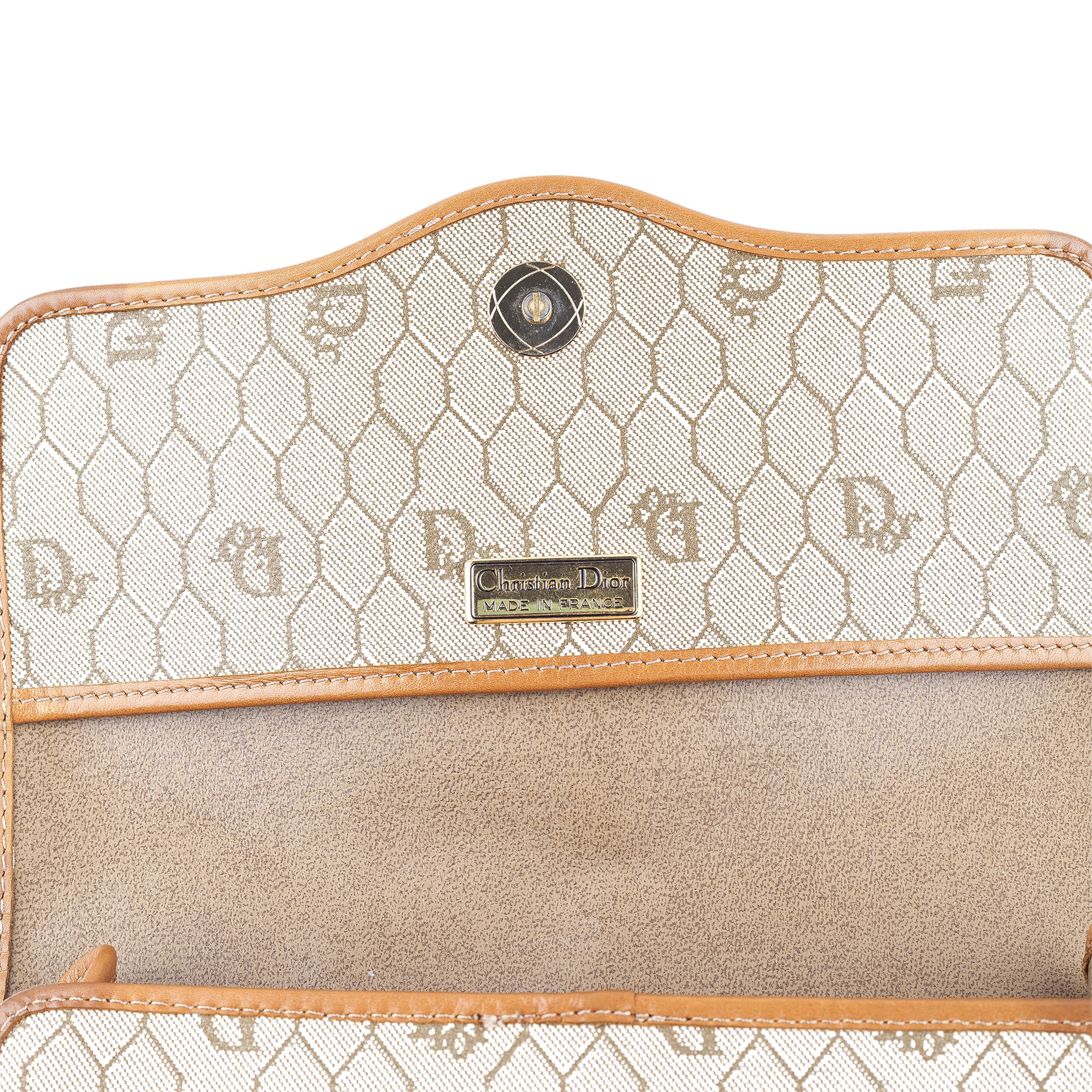 Dior Christian Dior Monogram Light Brown Leather Crossbody Bag Size ONE SIZE - 7 Thumbnail