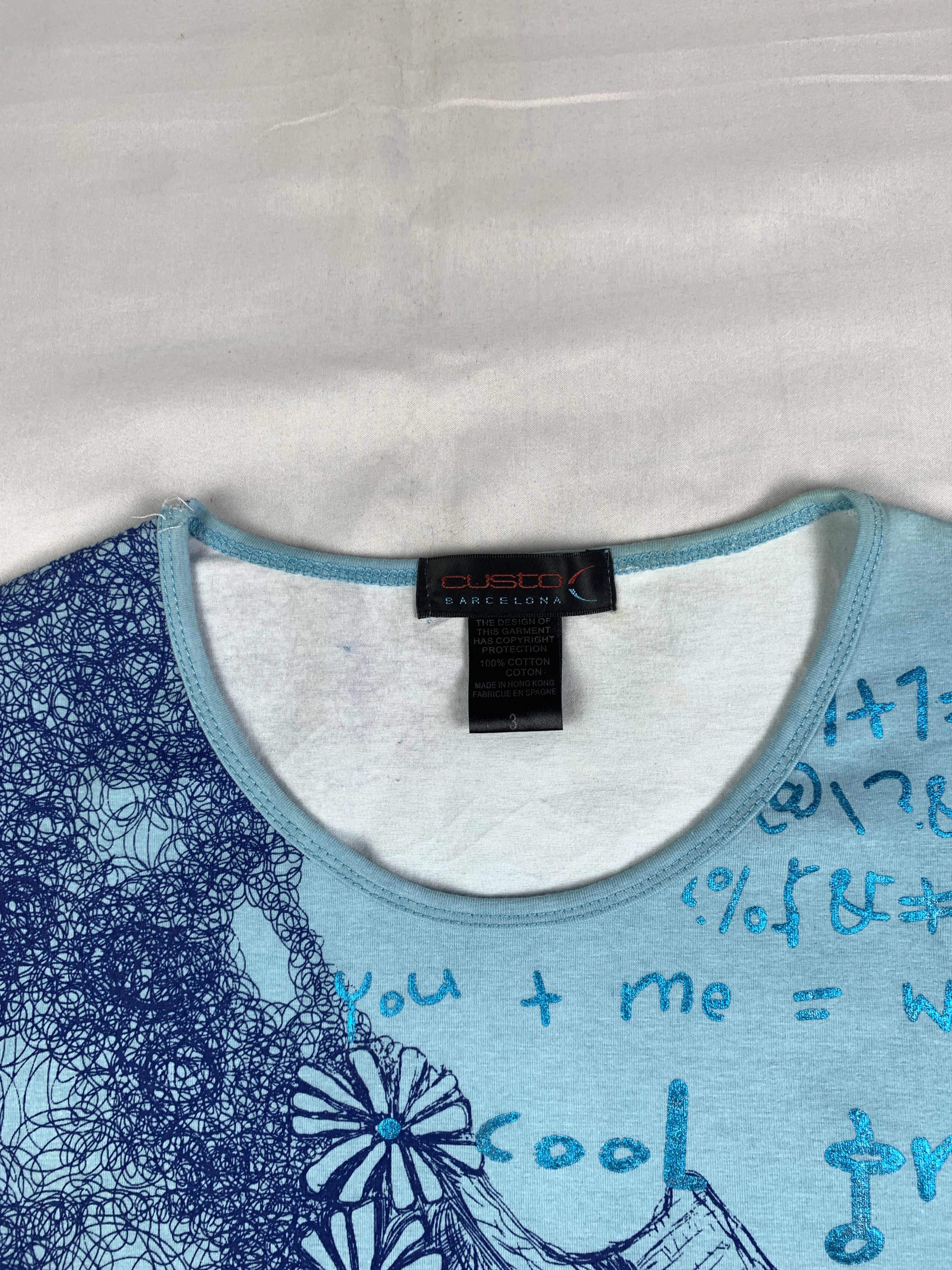 Custo Barcelona Custo Barcelona Light Blue Girl Doodle Tee (S) Size S / US 4 / IT 40 - 8 Thumbnail