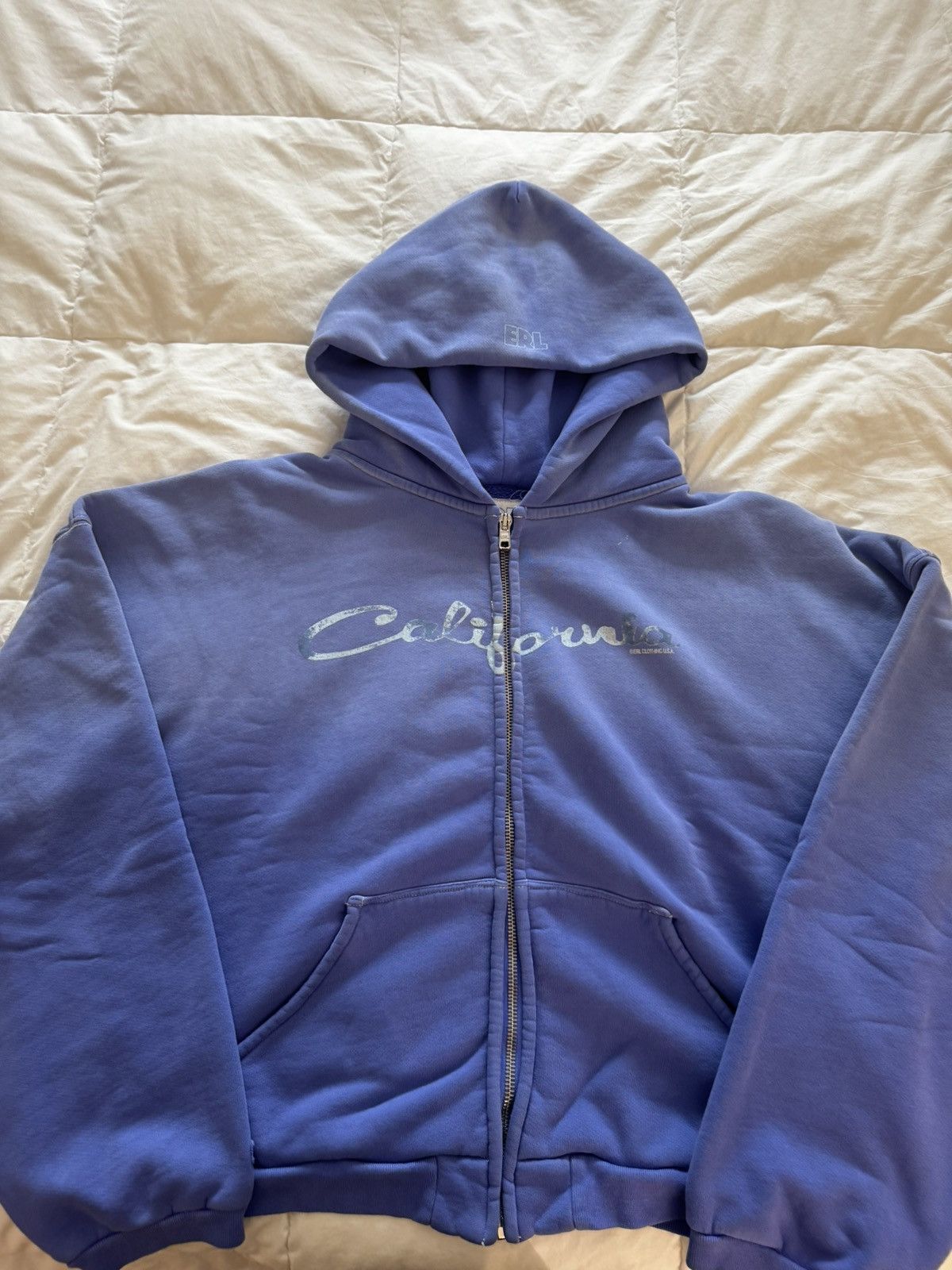ERL ERL Zip Hoodie Blue California | Grailed