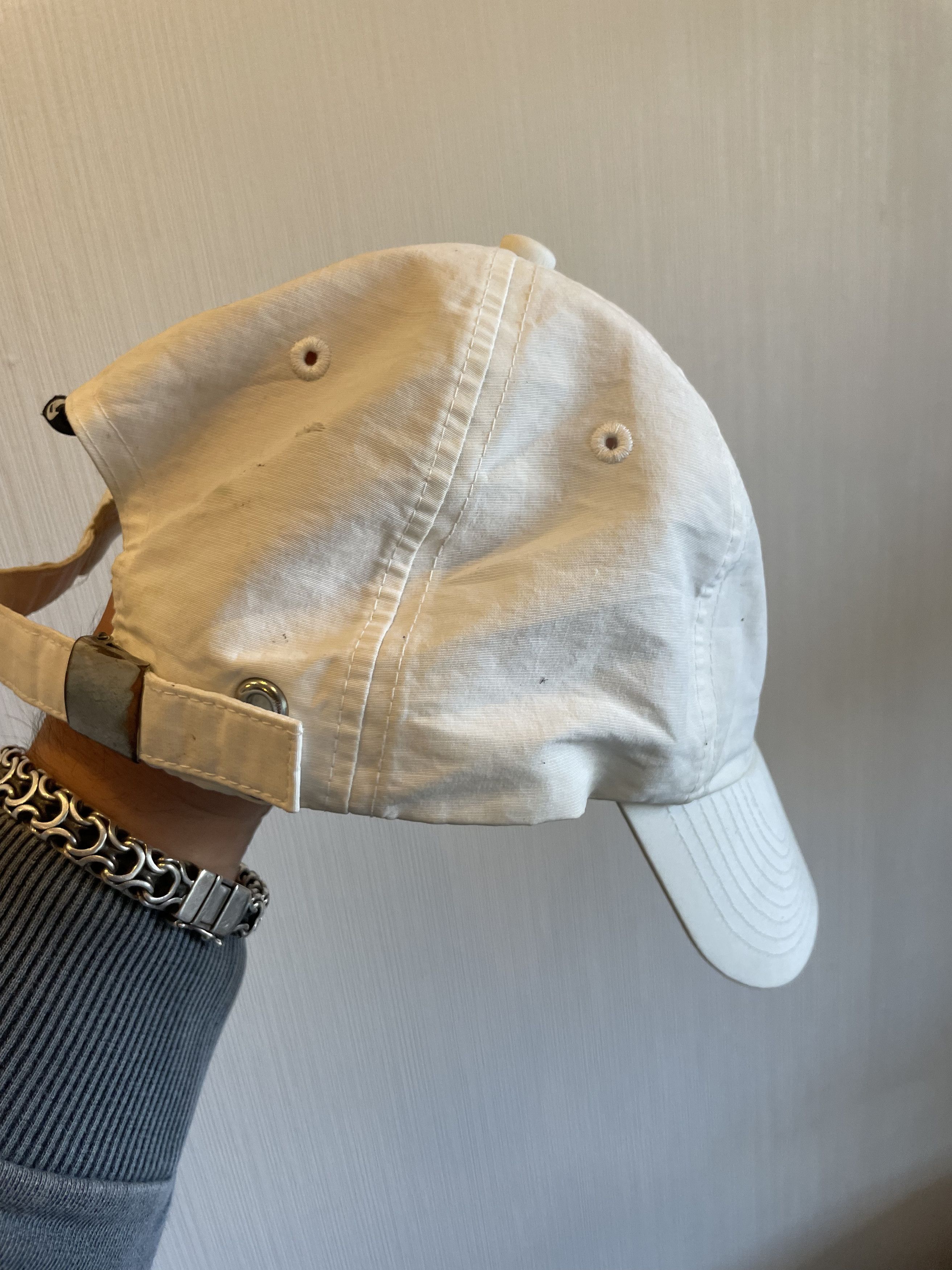 Nike × Vintage Vintage Nike Center Small Swoosh Trashed Cap Hat Logo Size ONE SIZE - 5 Thumbnail