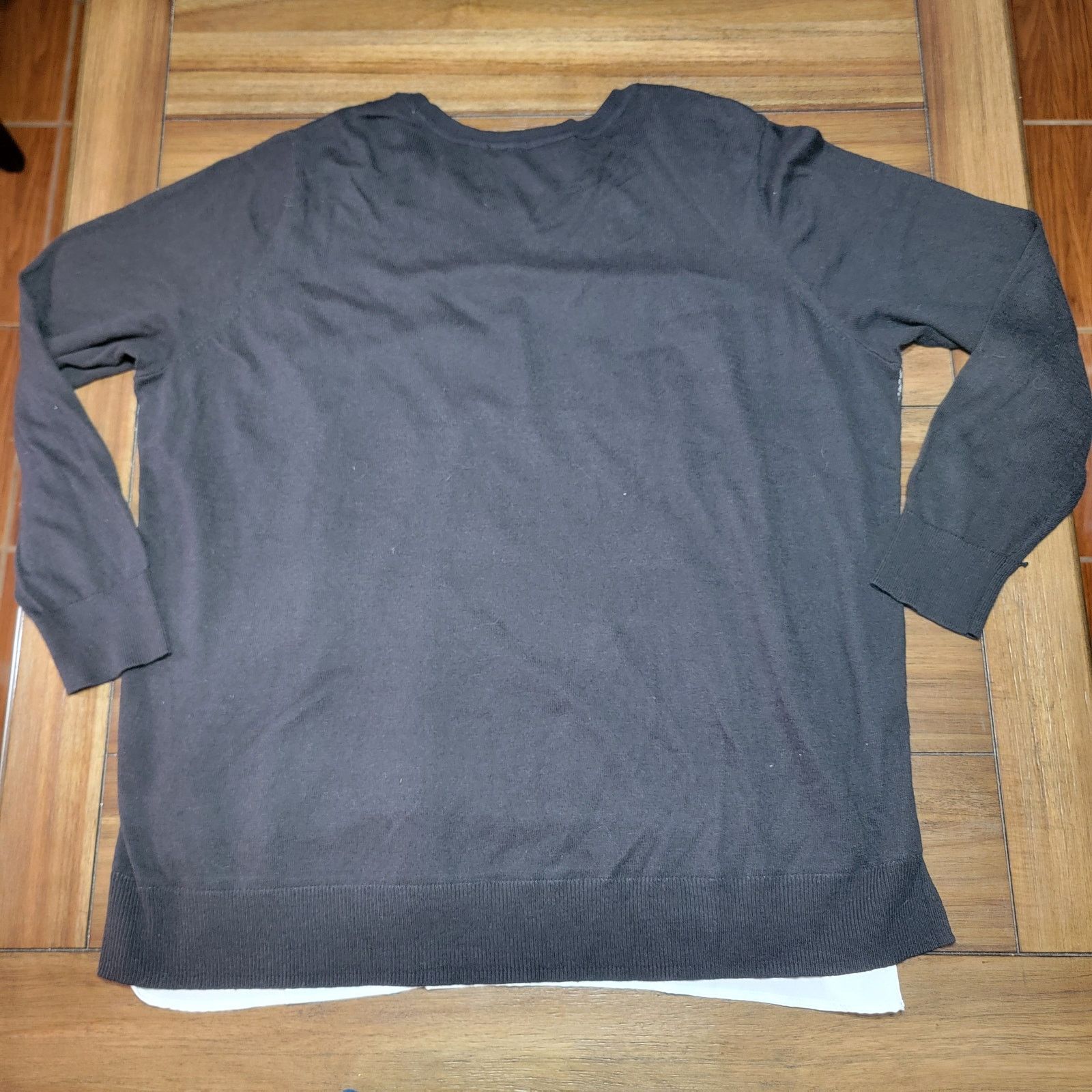 Vera Wang Vera Wang LS Lightweight Sweater Blouse w/ Lace Overlay - 2X Size XXL / US 16-18 / IT 52-54 - 3 Thumbnail