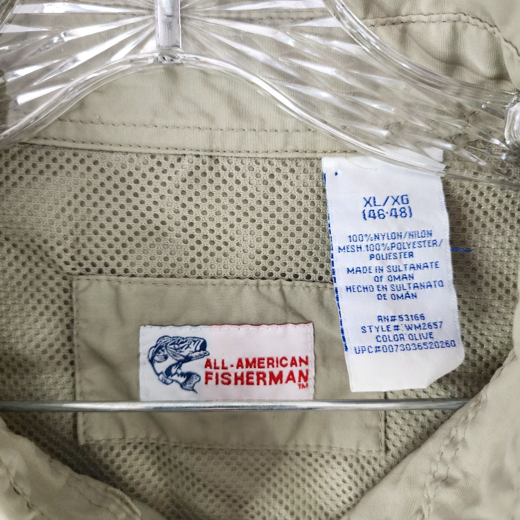 Vintage All American Fisherman Mens Beige Short Sleeve Nylon Button Up XL Size Size US 36 / EU 52 - 5 Thumbnail
