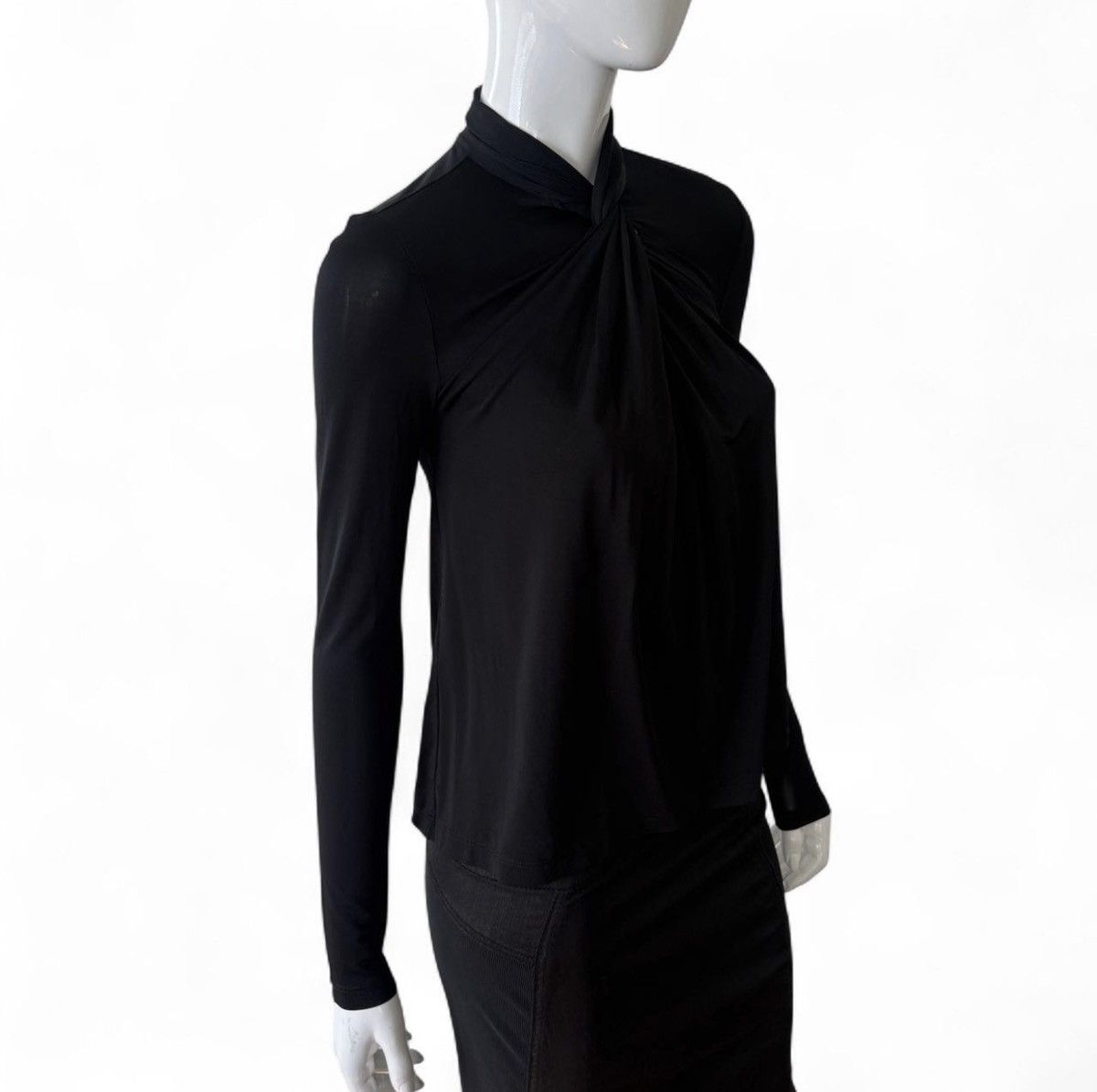 Allsaints All Saints Avant Garde Subversive Black Twisted Drapey Top Size XS / US 0-2 / IT 36-38 - 4 Thumbnail