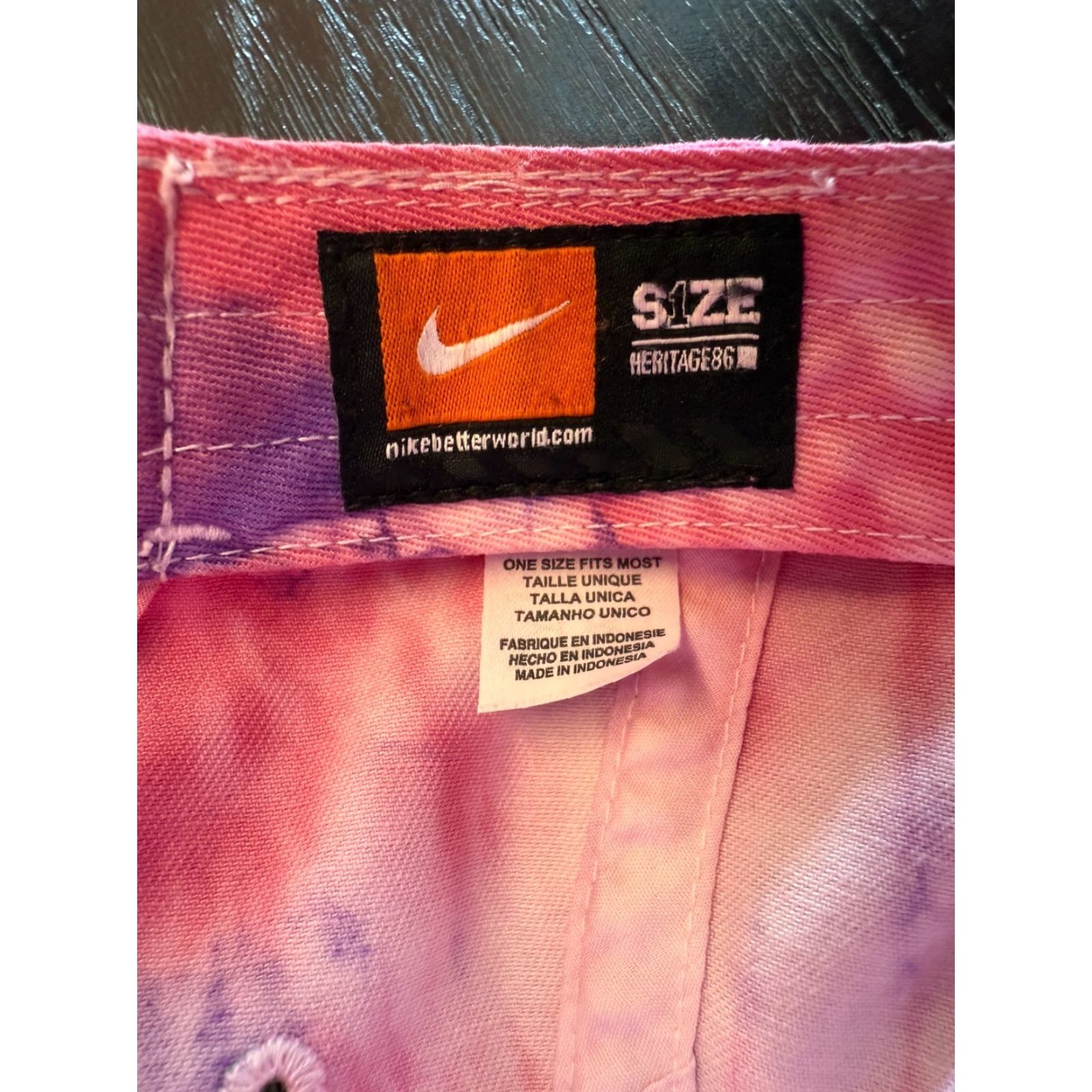 Nike Nike Hat Women One Size Pink Heritage 86 Tie Dye Strapback Adjustable Twill Size ONE SIZE - 7 Thumbnail