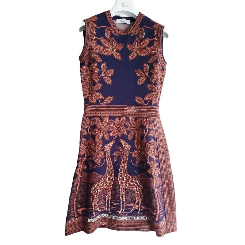 Valentino Colorful Printed Sleeveless Dress for Women 0089