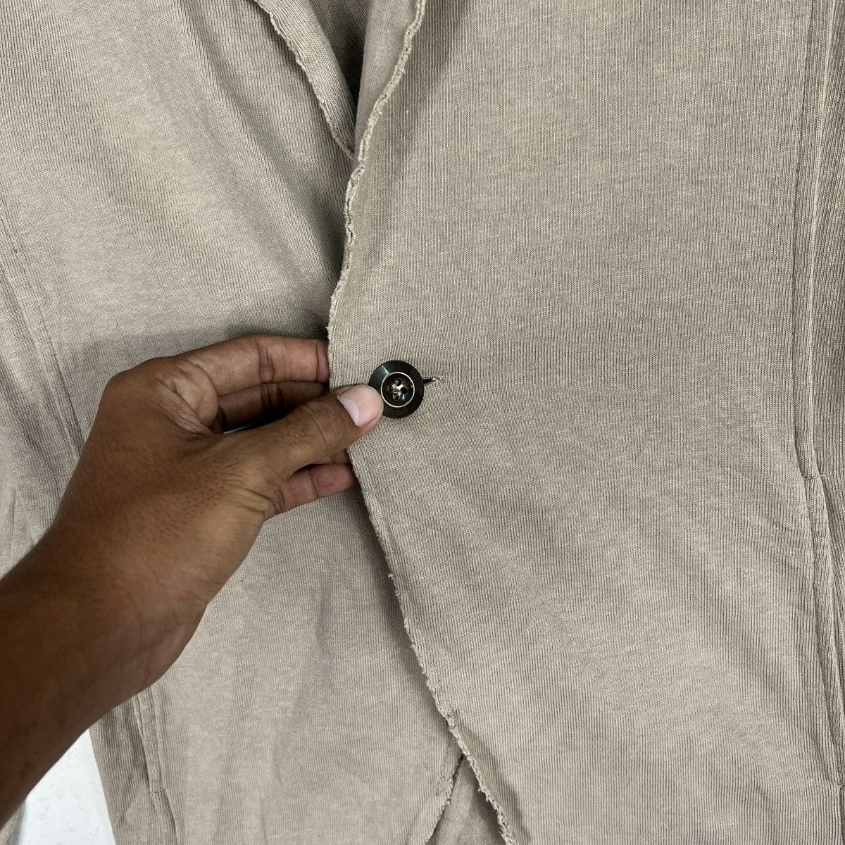 Japanese Brand 🔥 STUCK COTTON ONE BUTTON LAZER CARDIGAN JACKET Size US M / EU 48-50 / 2 - 10 Thumbnail