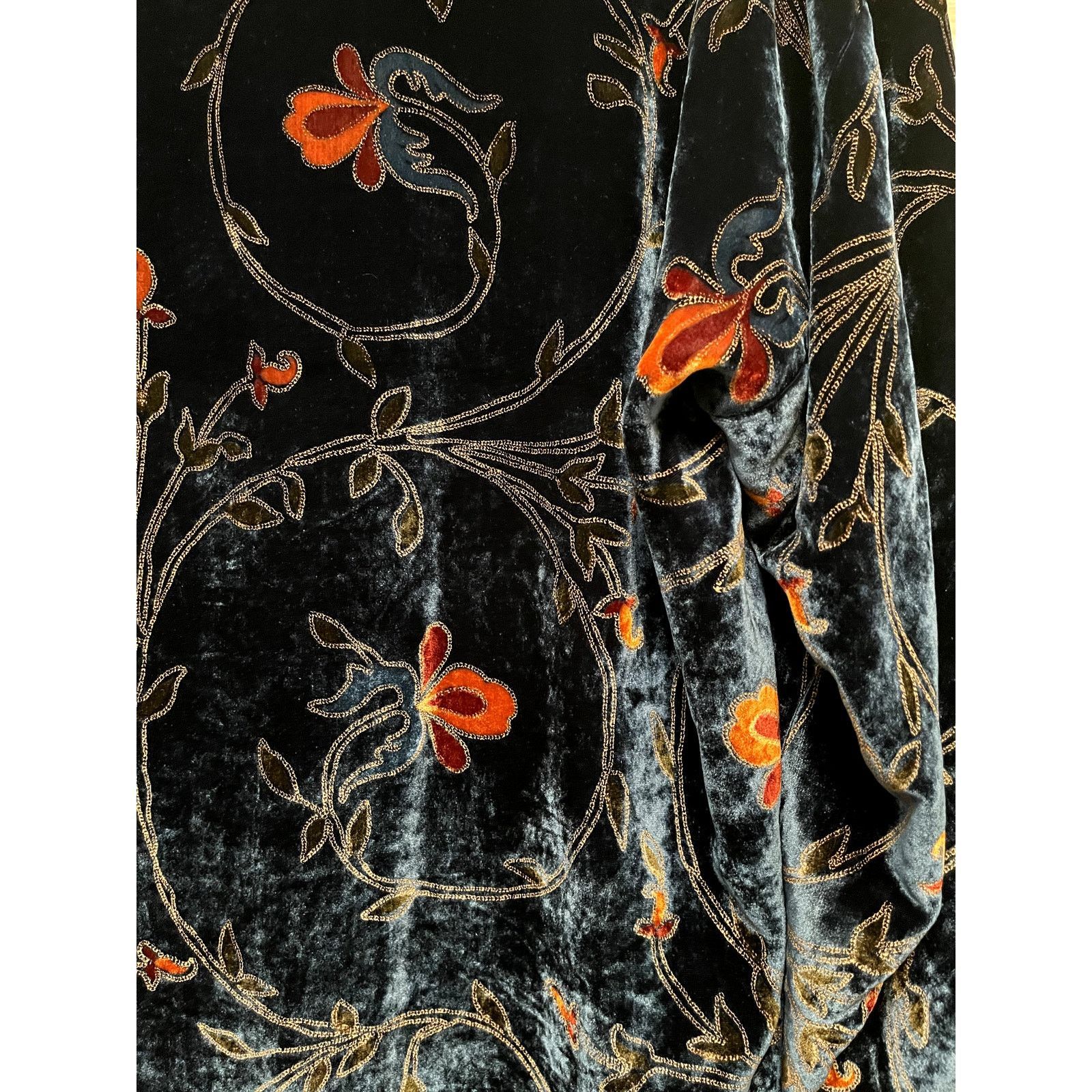 Etro ETRO Women's Blue Velvet Silk Long Cardigan Jacket 1 size Size ONE SIZE - 7 Thumbnail