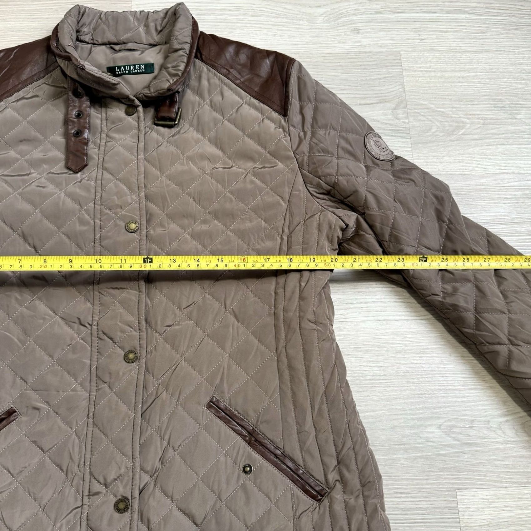 Ralph Lauren Ralph Lauren Diamond Quilted Jacket Faux Leather Trim Brown Size Women’s L Jacket Women Brown Quilted MDL Fashion Size L / US 10 / IT 46 - 6 Thumbnail