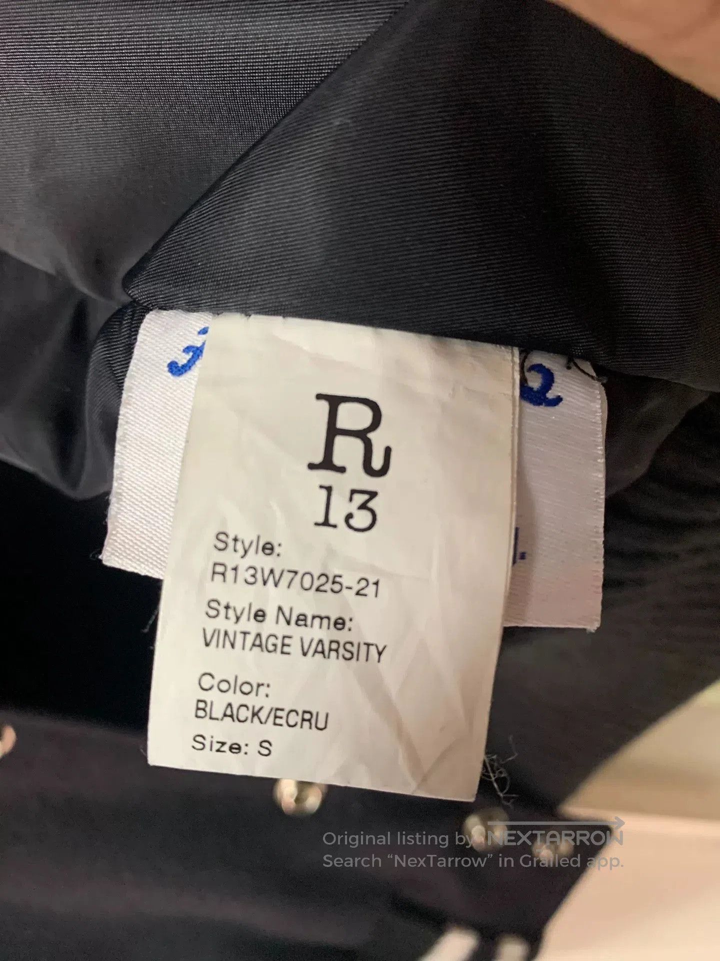R13 R13 Vintage Leather Sleeve Varsity Jacket. Size US S / EU 44-46 / 1 - 6 Thumbnail