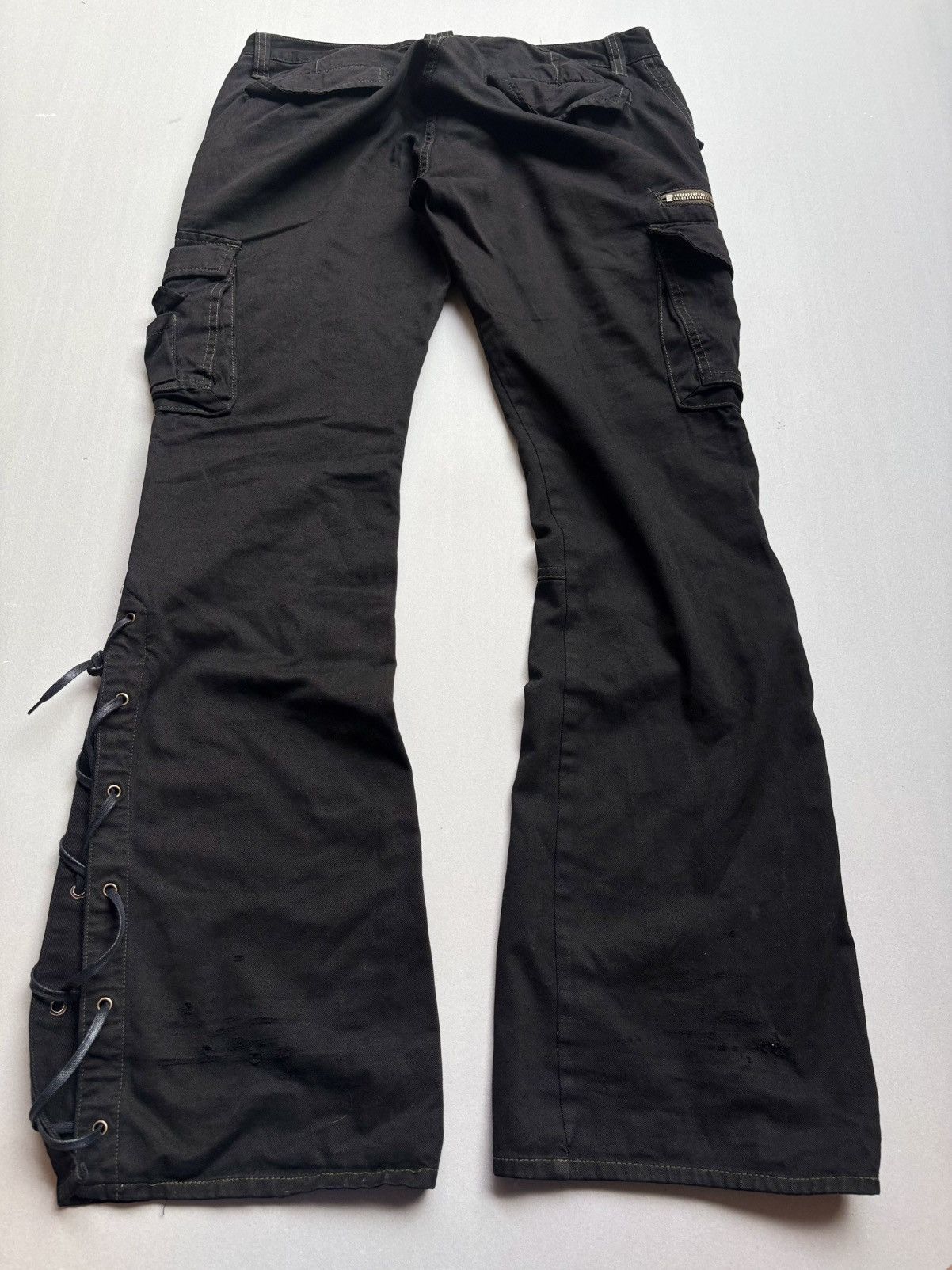 ROOTTHREE lace up flare cargo pants