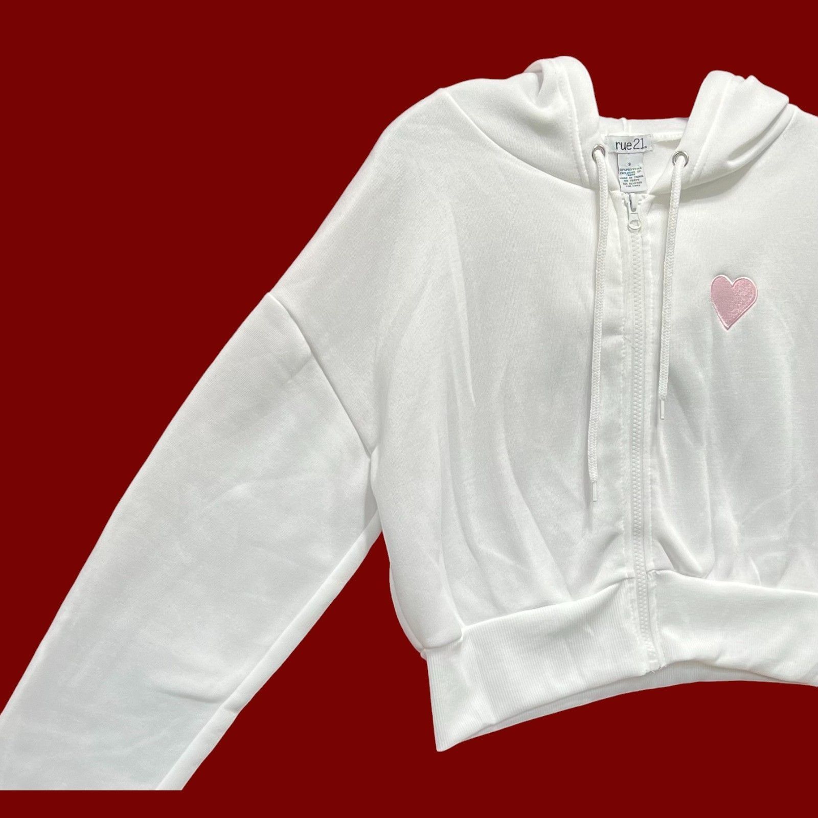 rue21 Rue 21 - Women's Long Sleeve Hooded Sweat Shirt - White - Sm Size S / US 4 / IT 40 - 13 Thumbnail