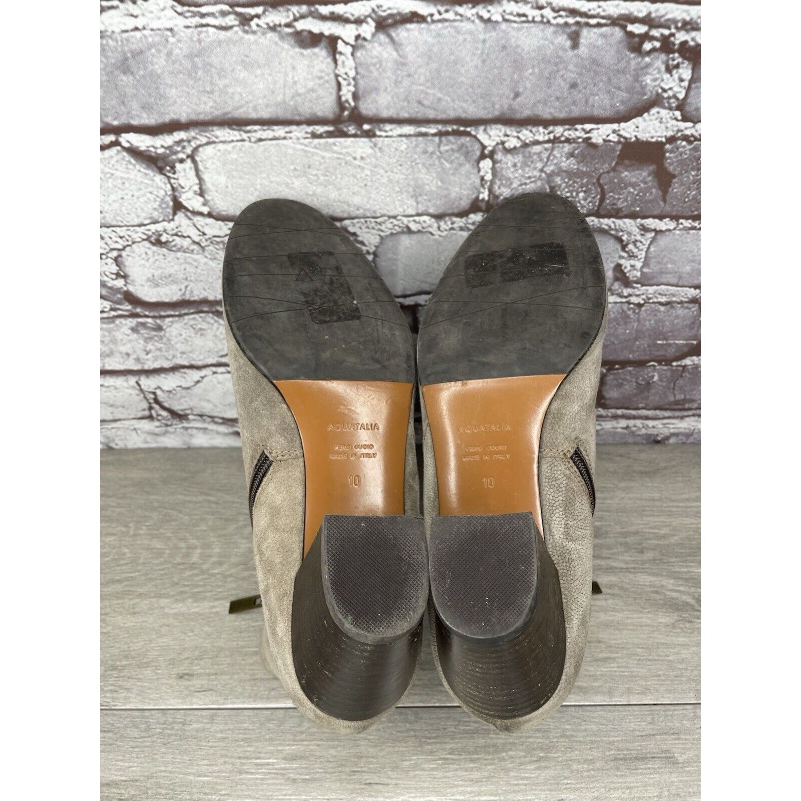 Aquatalia Aquatalia Taupe Suede Leather Side Zip Heel Ankle Booties Wo Size US 10 / IT 40 - 11 Thumbnail