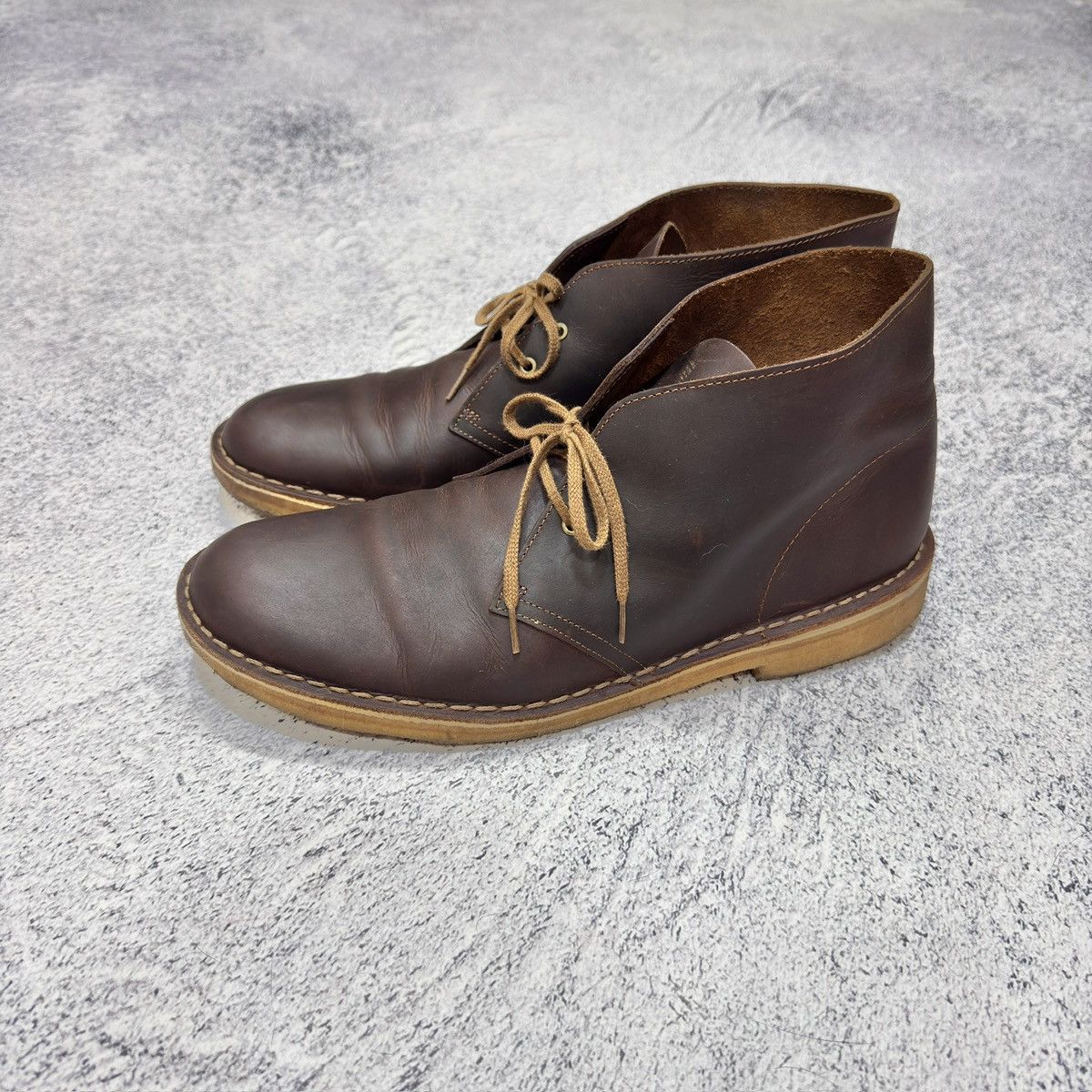 Clarks Clarks Desert Boots Brown Oiled Leather US11.5 UK11 EU45 Size US 11.5 / EU 44-45 - 1 Thumbnail