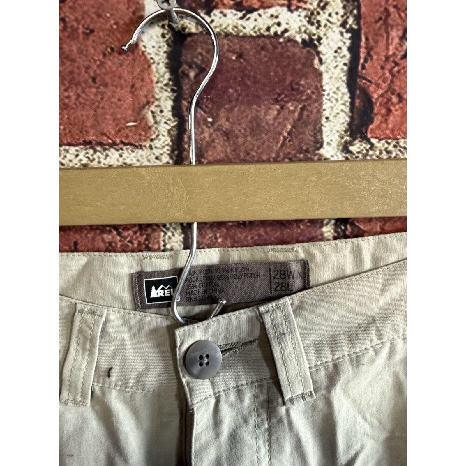 Vintage REI Mens Chino Pants Nylon Ivory Size 28 x 28 Regular Inseam 28 Men Size US 28 / EU 44 - 3 Thumbnail