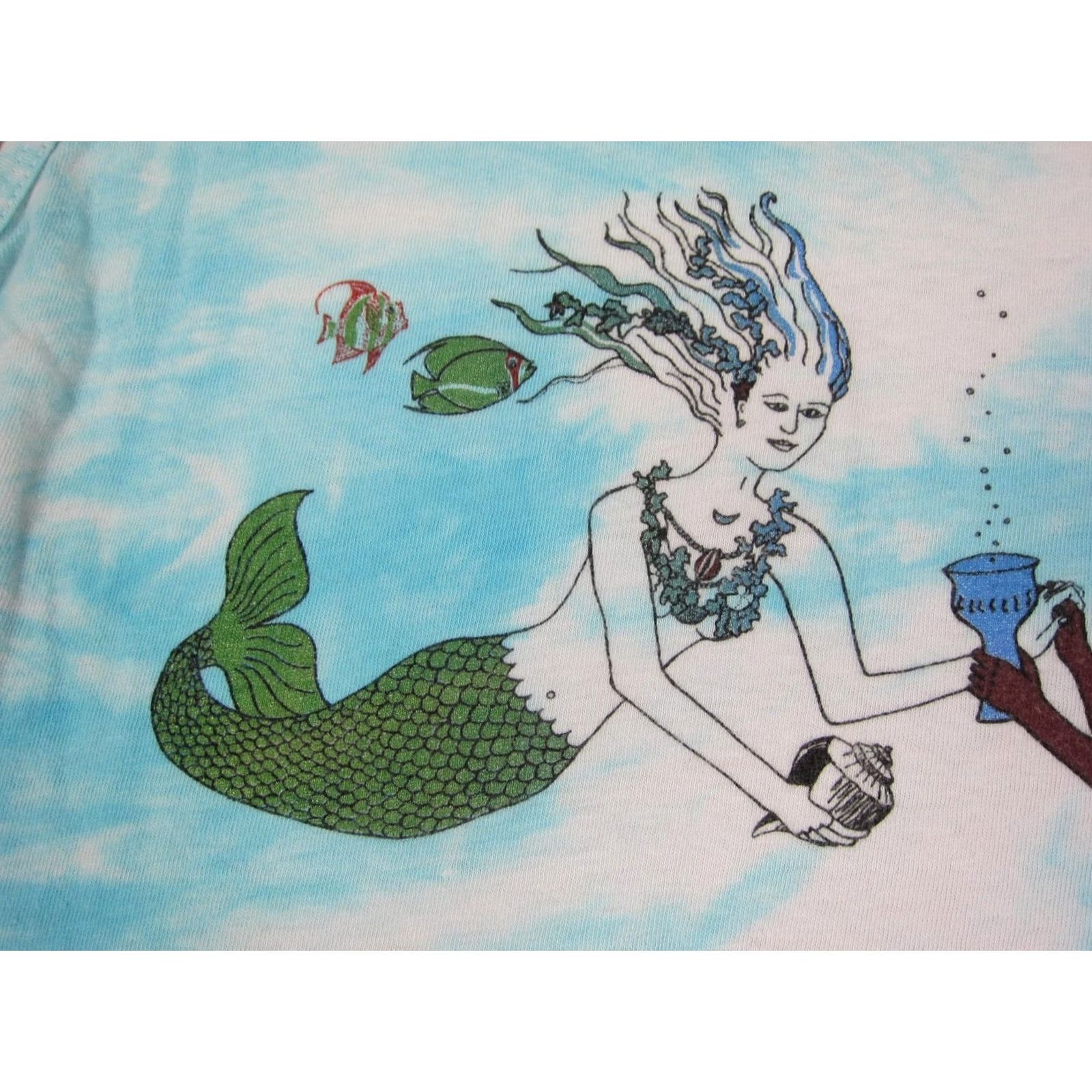 Vintage VINTAGE Mermaid Tank Top Shirt Womens XL Blue Tie Dye Ocean Dolphins Belton 90s Tank Top Womens XL Blue Mermaid Size XL / US 12-14 / IT 48-50 - 3 Thumbnail