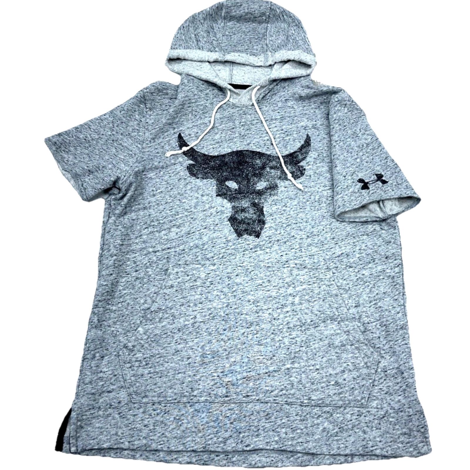 Under Armour Under Armour Project Rock Hoodie Men S Gray Black Short Sleeve Sweatshirt Sweat Pullover Logo 90s Modern Sports Rock Mens Size US S / EU 44-46 / 1 - 2 Thumbnail