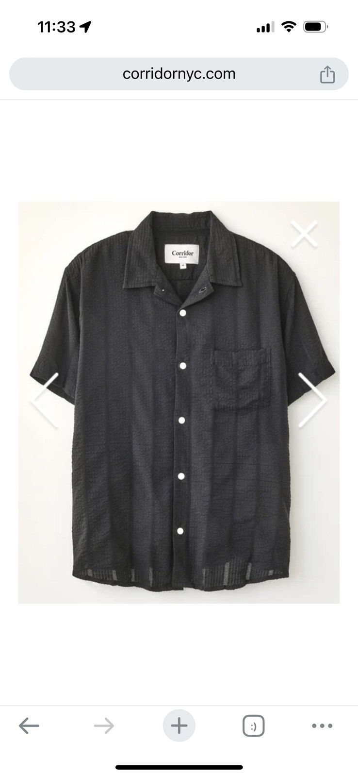 Corridor Corridor seersucker shirt black Size US XS / EU 42 / 0 - 1 Thumbnail