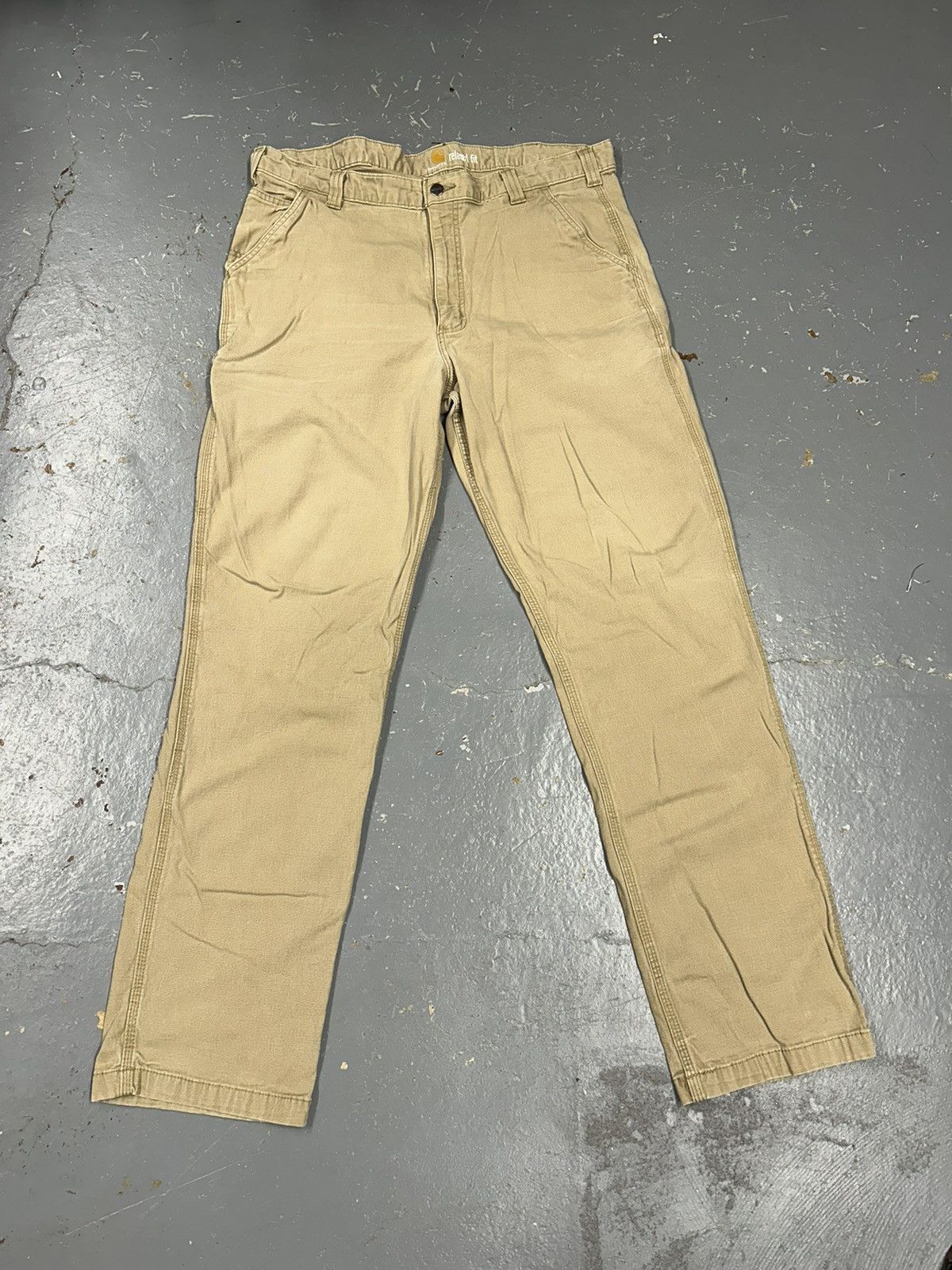 Carhartt × Vintage Crazy Vintage Y2K Essential Beige Carhartt Workwear Pants Size US 38 / EU 54 - 1 Thumbnail