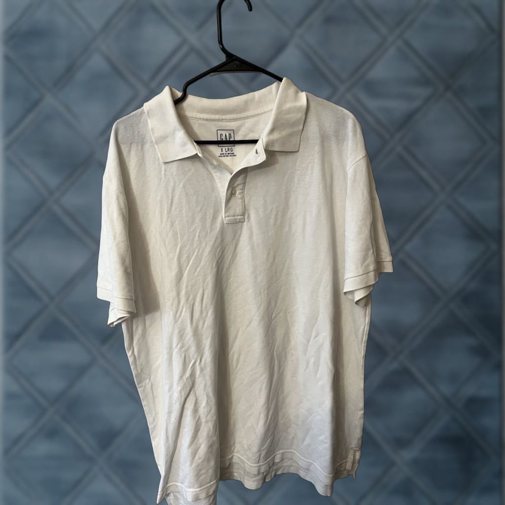 Gap VINTAGE Gap Men’s Polo Shirt Golf Casual Short Sleeve XL White Classic Sports Size US XL / EU 56 / 4 - 1 Thumbnail