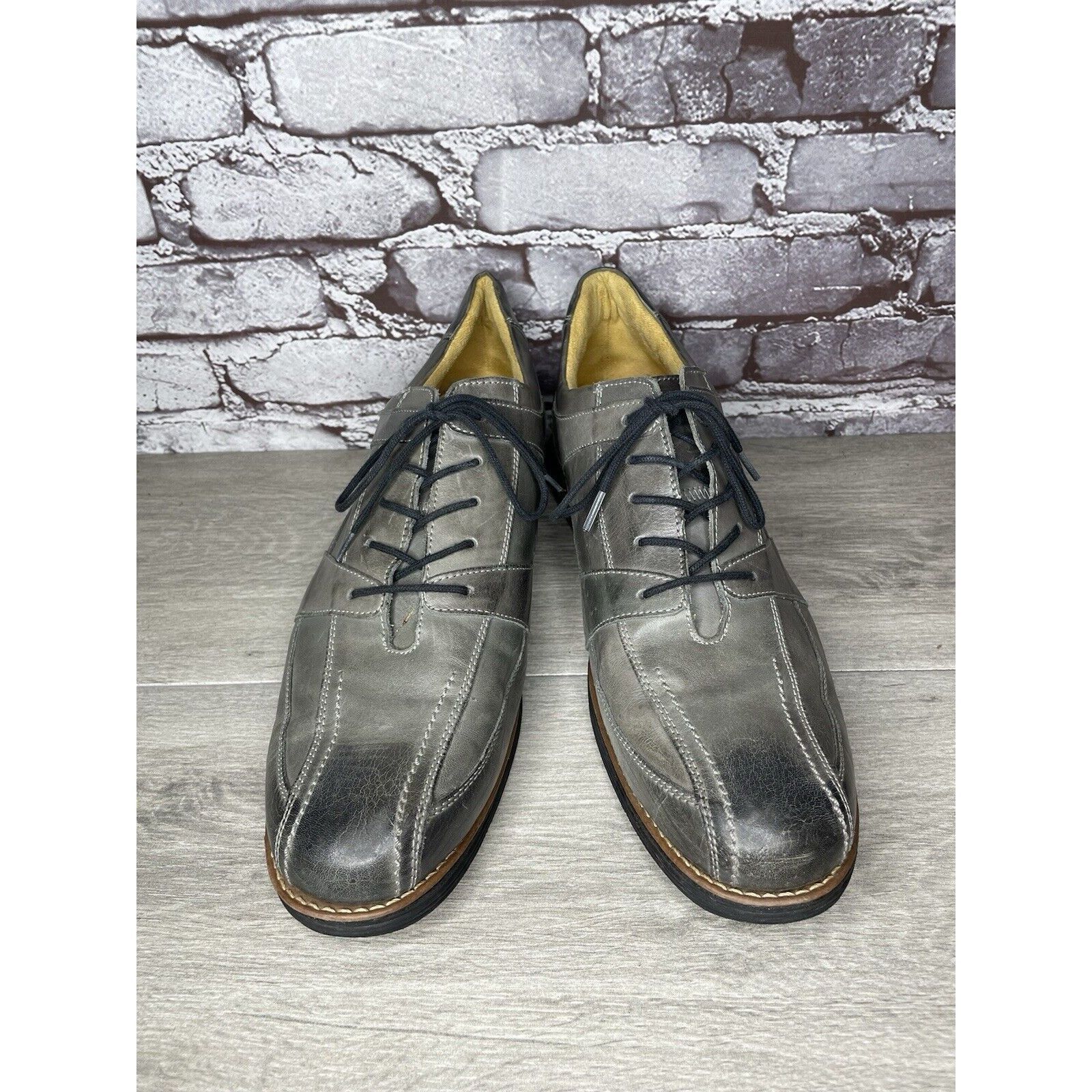 Sandro Moscoloni Sandro Moscoloni Gray Leather Bicycle Toe Oxfords Lace Shoes Size US 13 / EU 46 - 4 Thumbnail