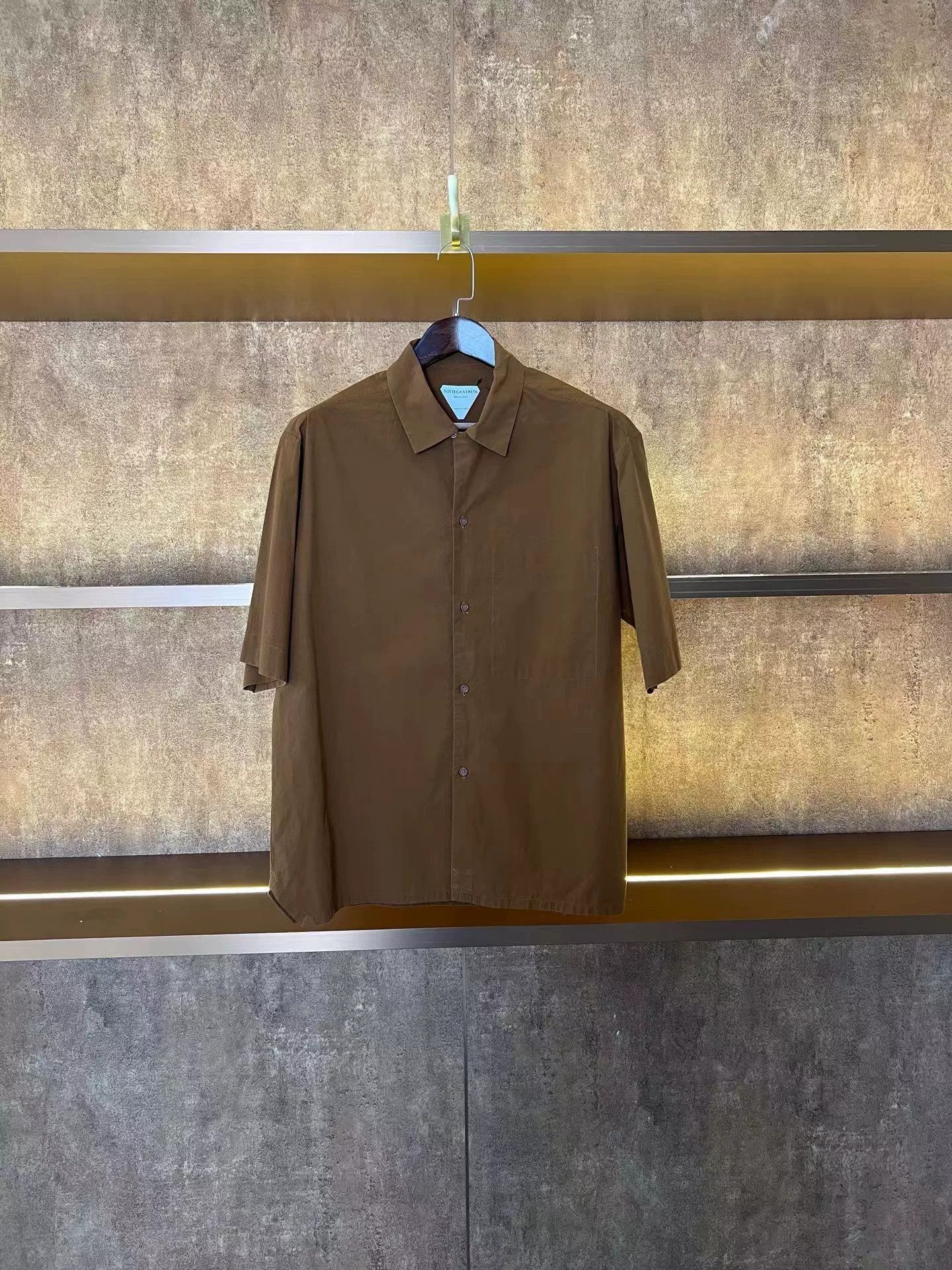 Bottega Veneta Bottega Veneta Brown Short Sleeve Shirt 40 Size US XXS / EU 40 - 1 Thumbnail