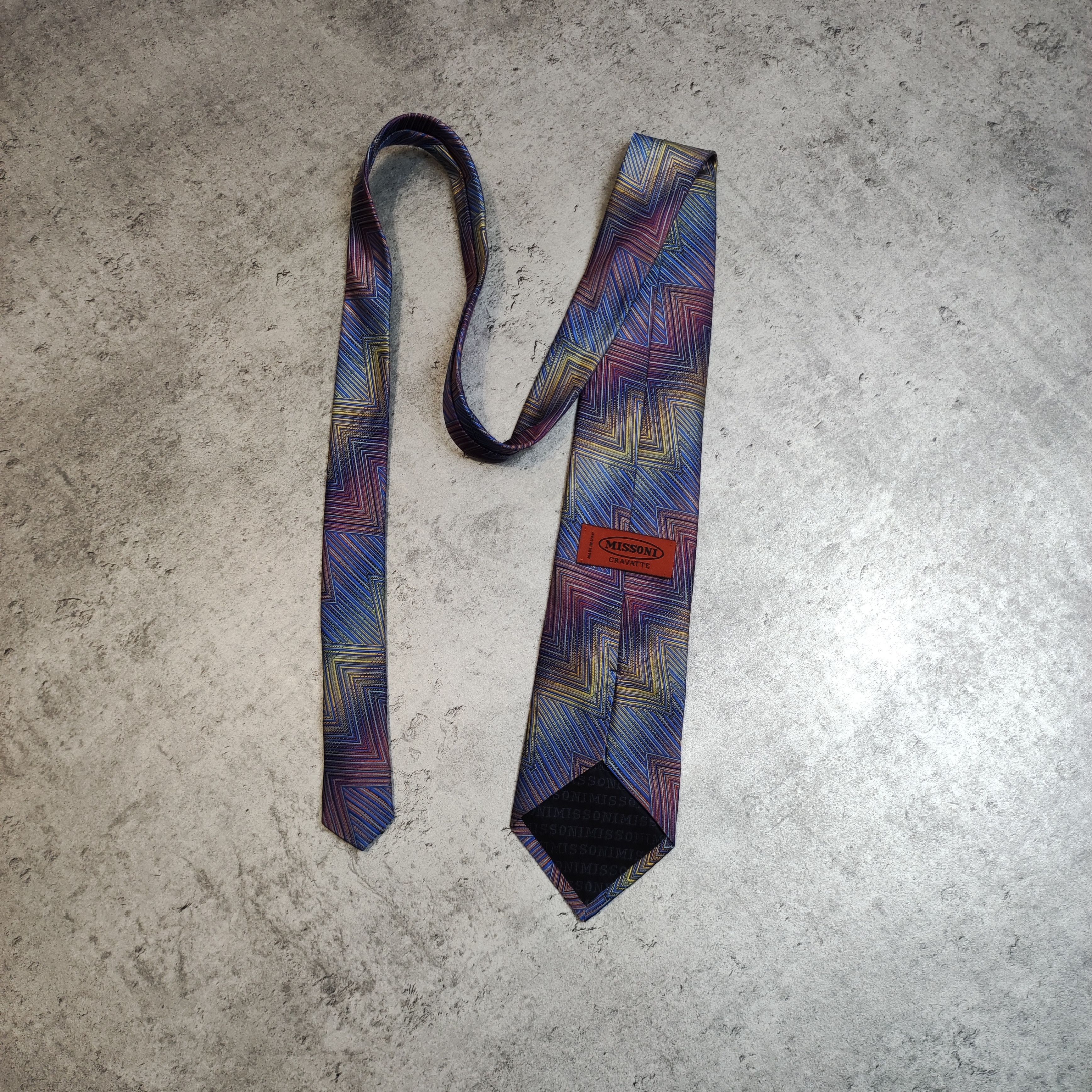 Missoni Vintage RARE 90s Missoni Cravatte Abstract Silk Tie Size ONE SIZE - 1 Thumbnail