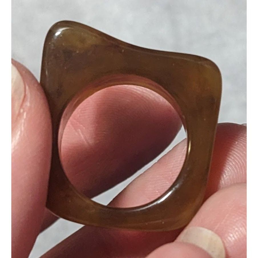 Other Brown Mottled Abstract Chunky Fashion Ring Size 5 3/4 Size ONE SIZE - 13 Thumbnail