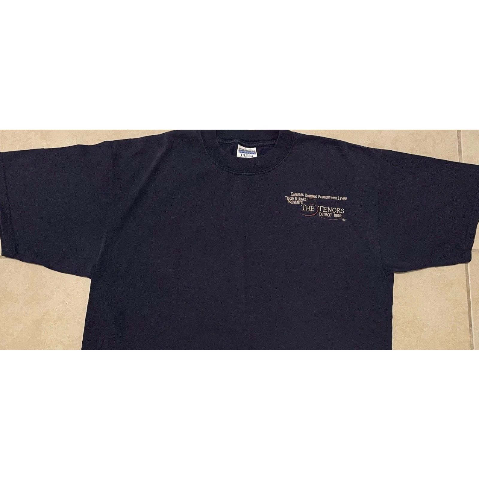 Vintage VINTAGE The 3 Tenors Detroit 1999 Faded Concert Shirt XL Blue 90s Grunge Opera Music Tour Mens T-Shirt Crew Neck Short Sleeve Pattern: Striped Size US XL / EU 56 / 4 - 4 Thumbnail