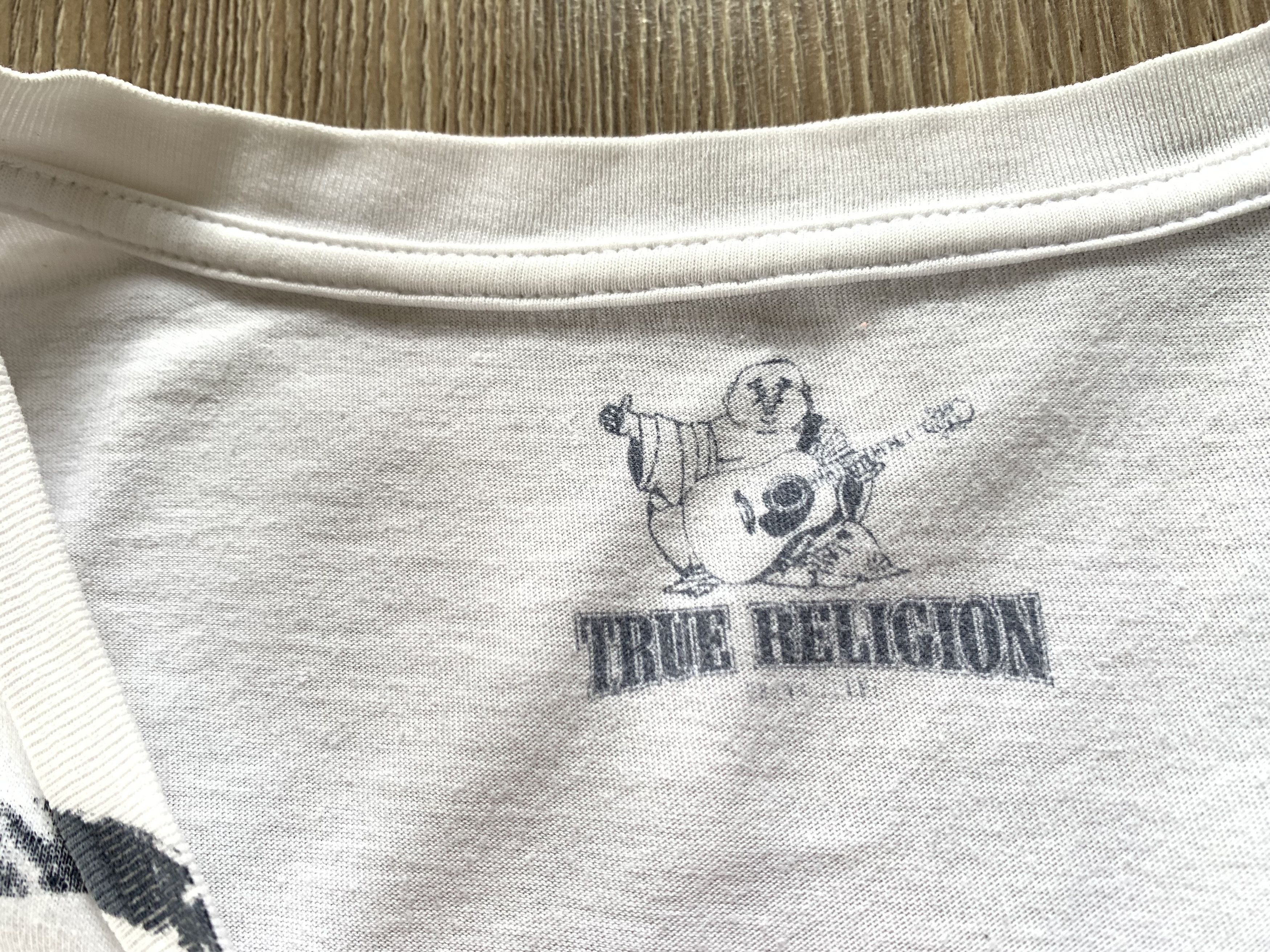Japanese Brand True Religion White Strie Pocket Printed T Shirt Size US S / EU 44-46 / 1 - 6 Thumbnail