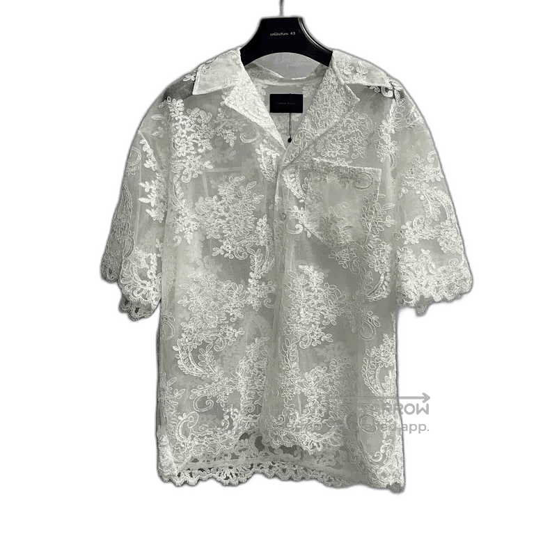 Simone Rocha simone rocha white lace material embroidered logo short sle Size US L / EU 52-54 / 3 - 1 Thumbnail