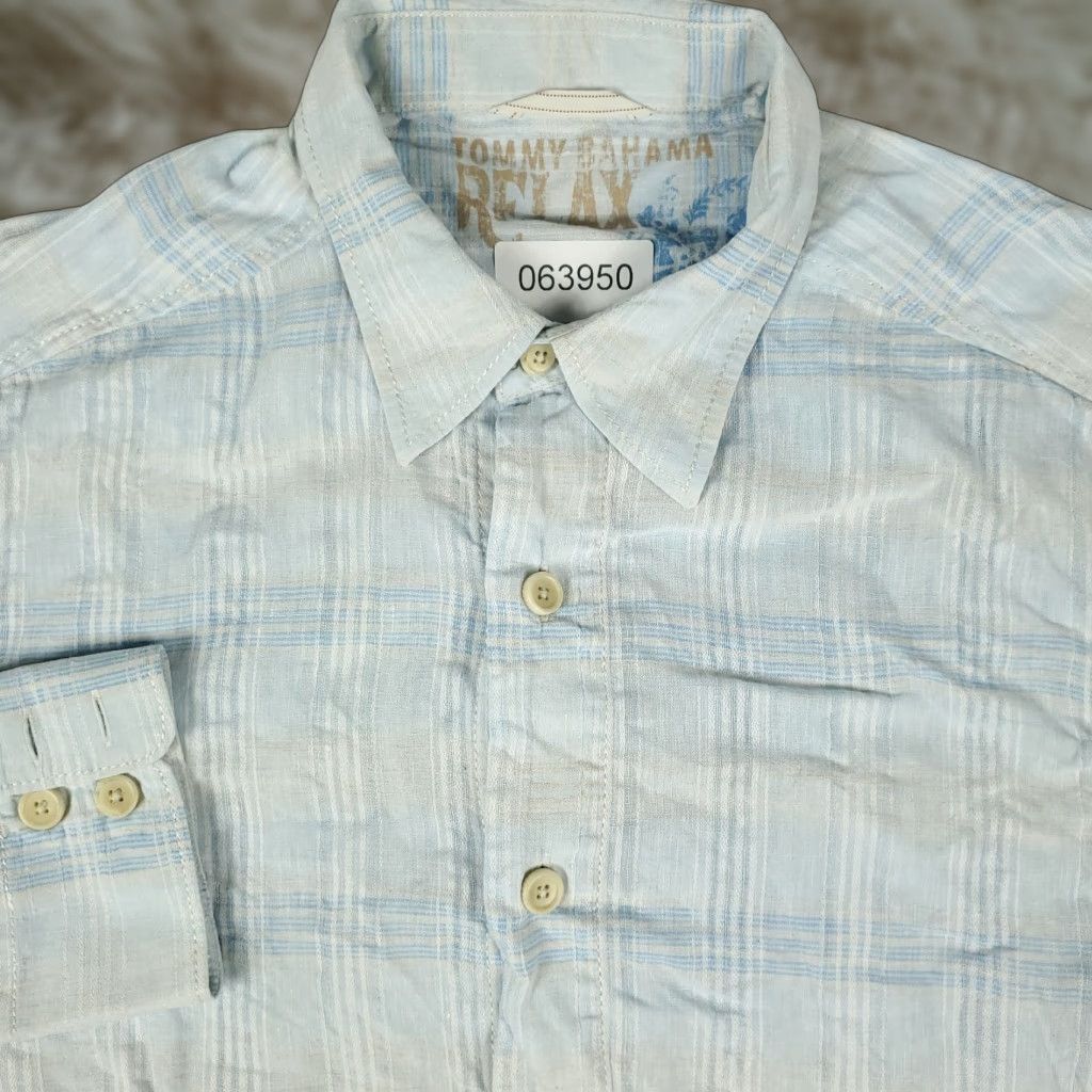 Tommy Bahama Tommy Bahama Relaxed Fit Button-Up Shirt Mens Medium Blue Linen Plaid Long Sleeve Casual Size US M / EU 48-50 / 2 - 1 Thumbnail