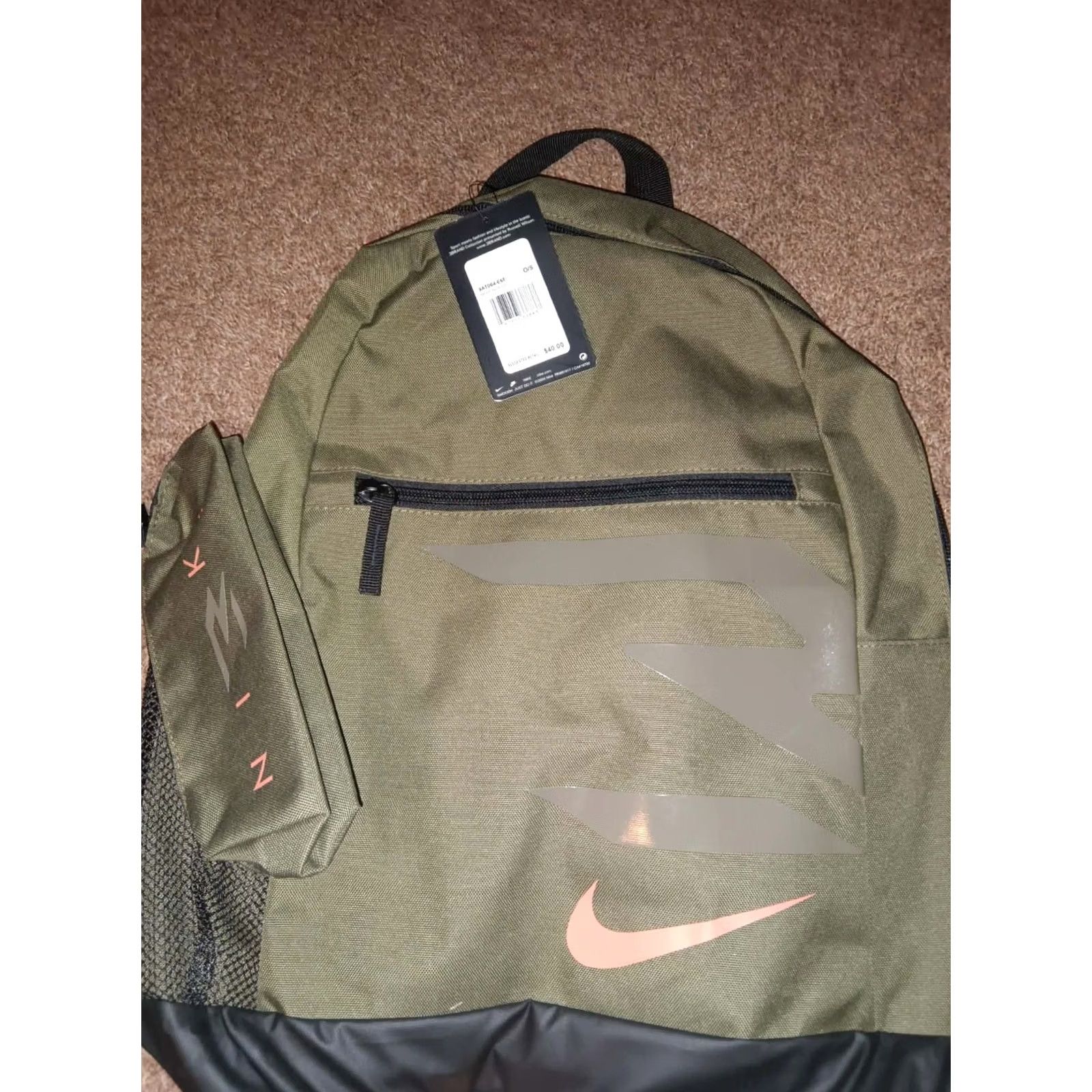 Nike Nike Jordan Russell Wilson Backpack Mens Olive Green 15" Laptop Book Bag Size ONE SIZE - 2 Thumbnail