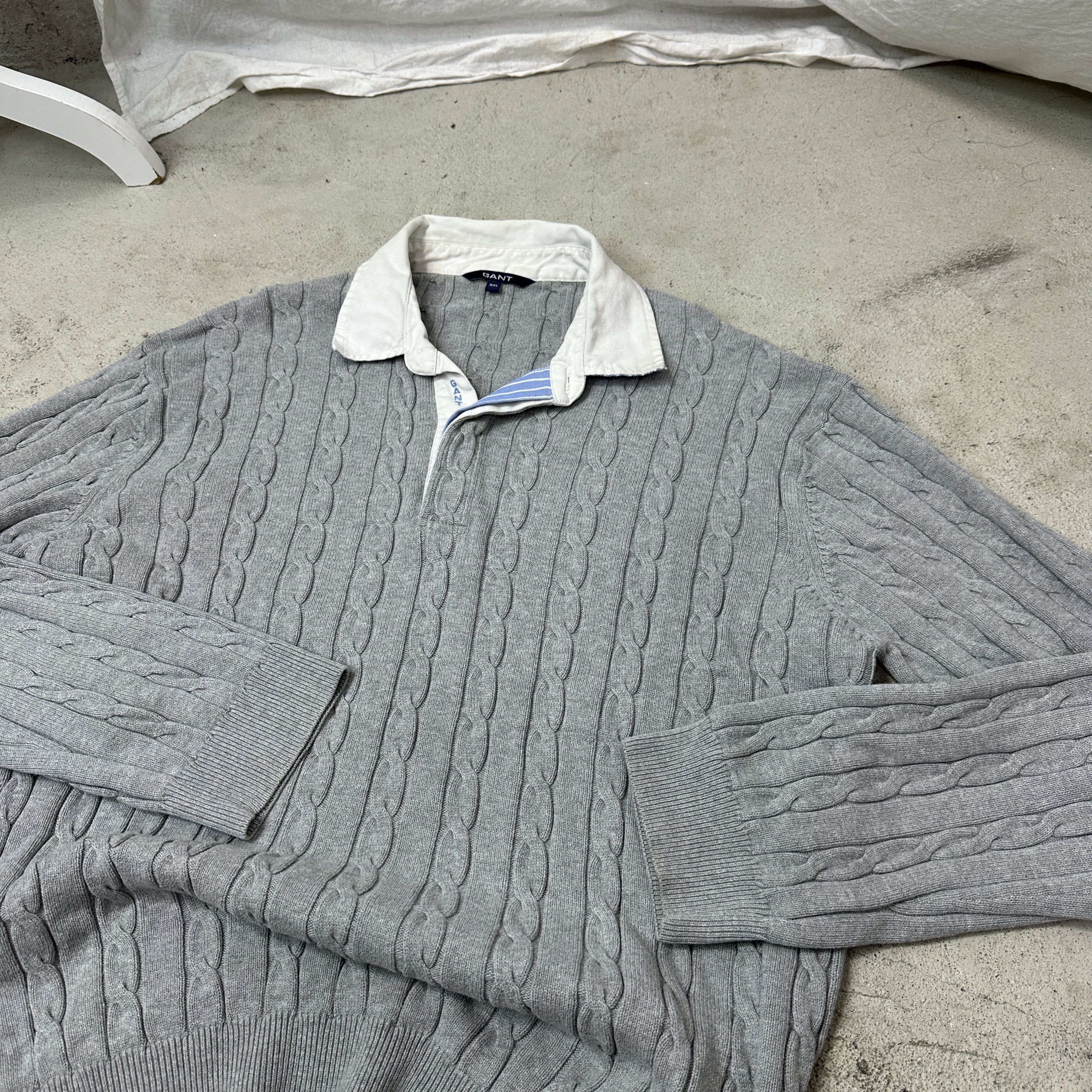 Vintage Vintage Pleated Rugby GANT Shirt Neck Sweater Y2K Size 3XL / US 20-22 - 3 Thumbnail