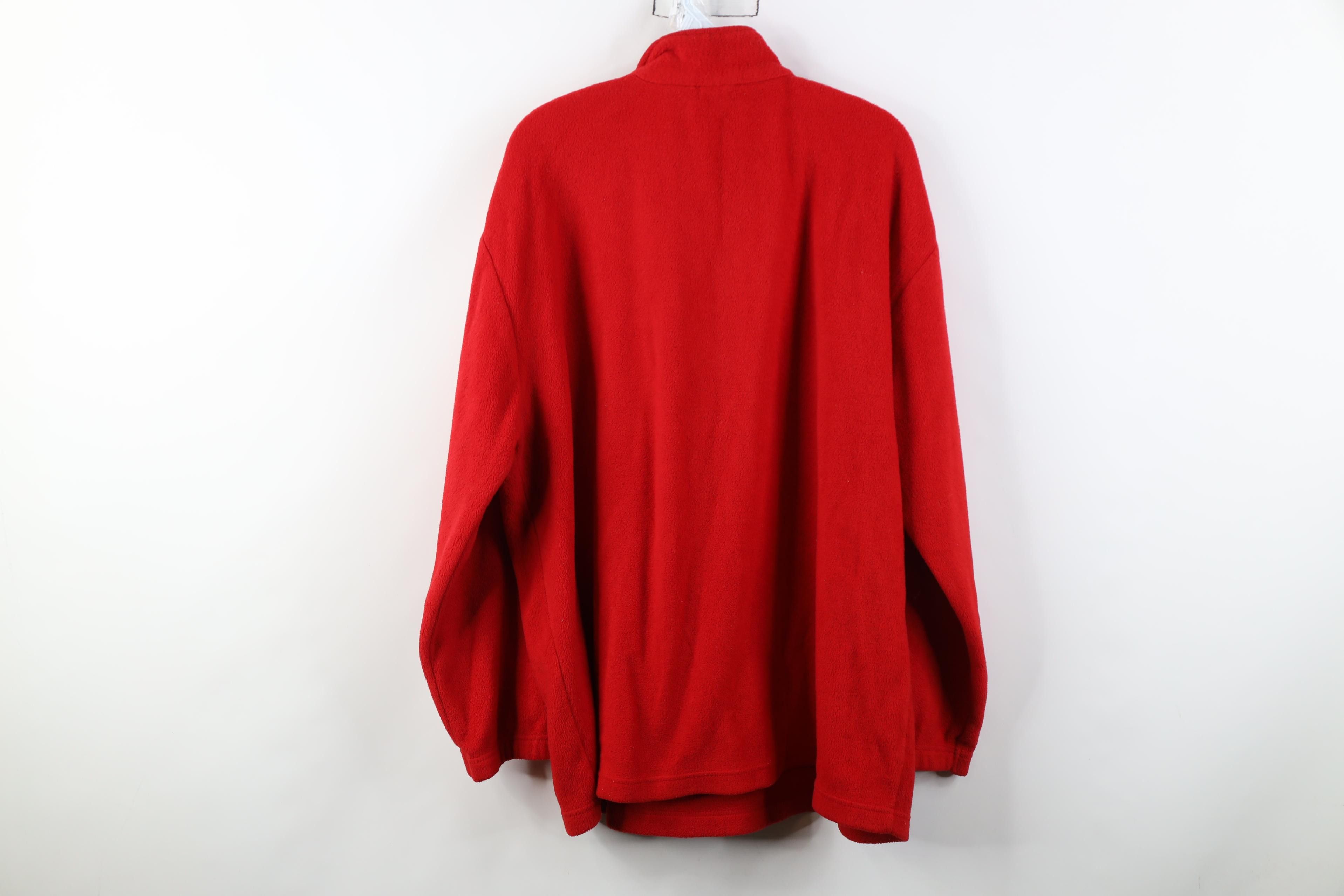 Disney Vintage 90s Disney Mickey Mouse 1/4 Zip Fleece Sweater Red Size XL / US 12-14 / IT 48-50 - 9 Thumbnail