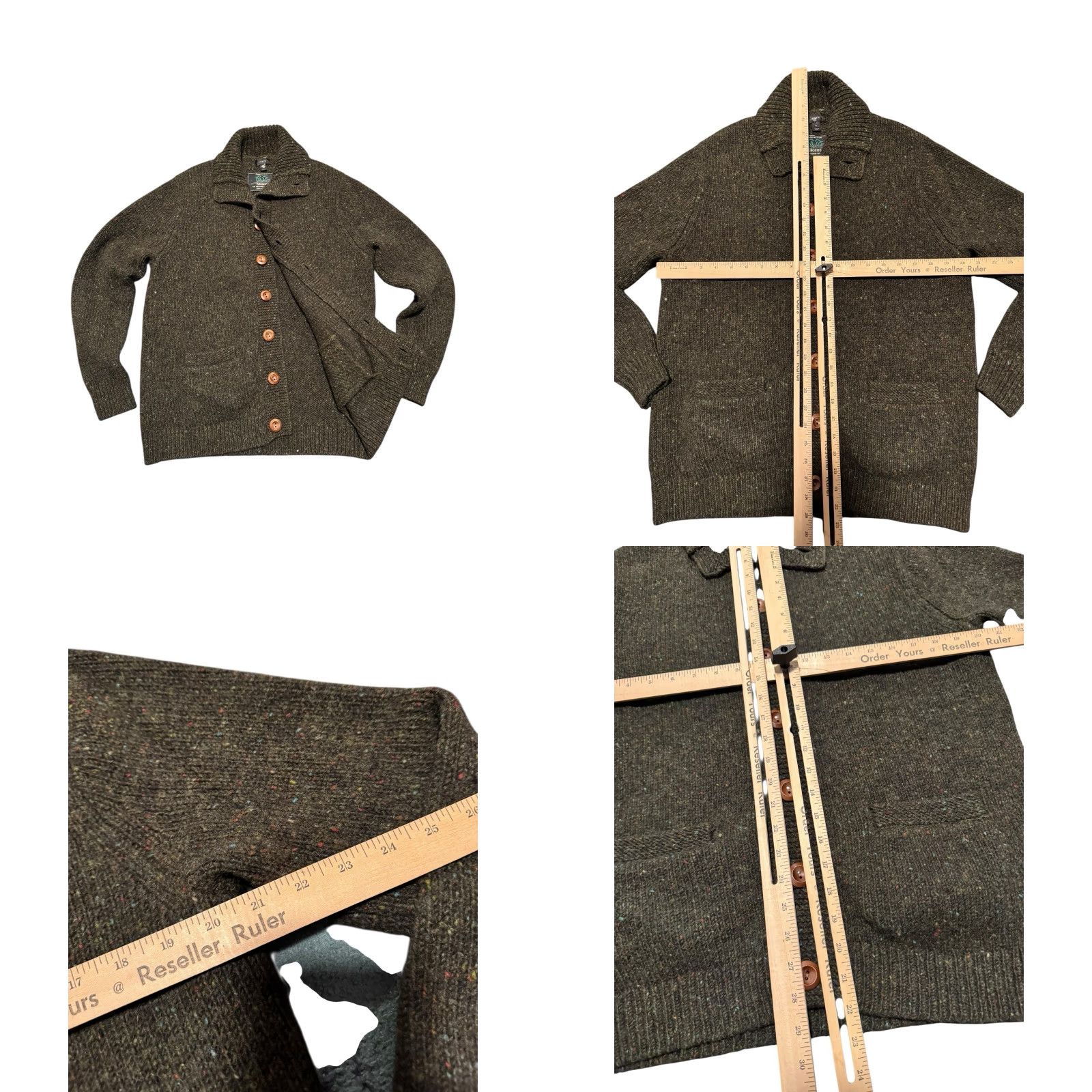 J.Crew J.CREW Kilcarra Donegal Wool Shawl Collar Cardigan Sweater Green Men’s Medium M Size M / US 6-8 / IT 42-44 - 9 Thumbnail