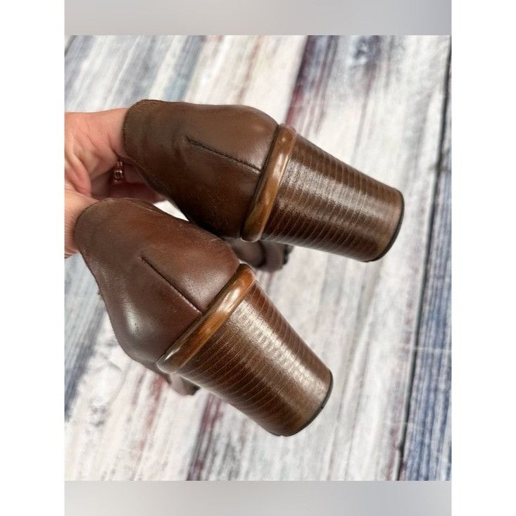 Dansko Dansko Rich Brown Leather Slip-On Heel Shoes Size US 9.5 / IT 39.5 - 4 Thumbnail