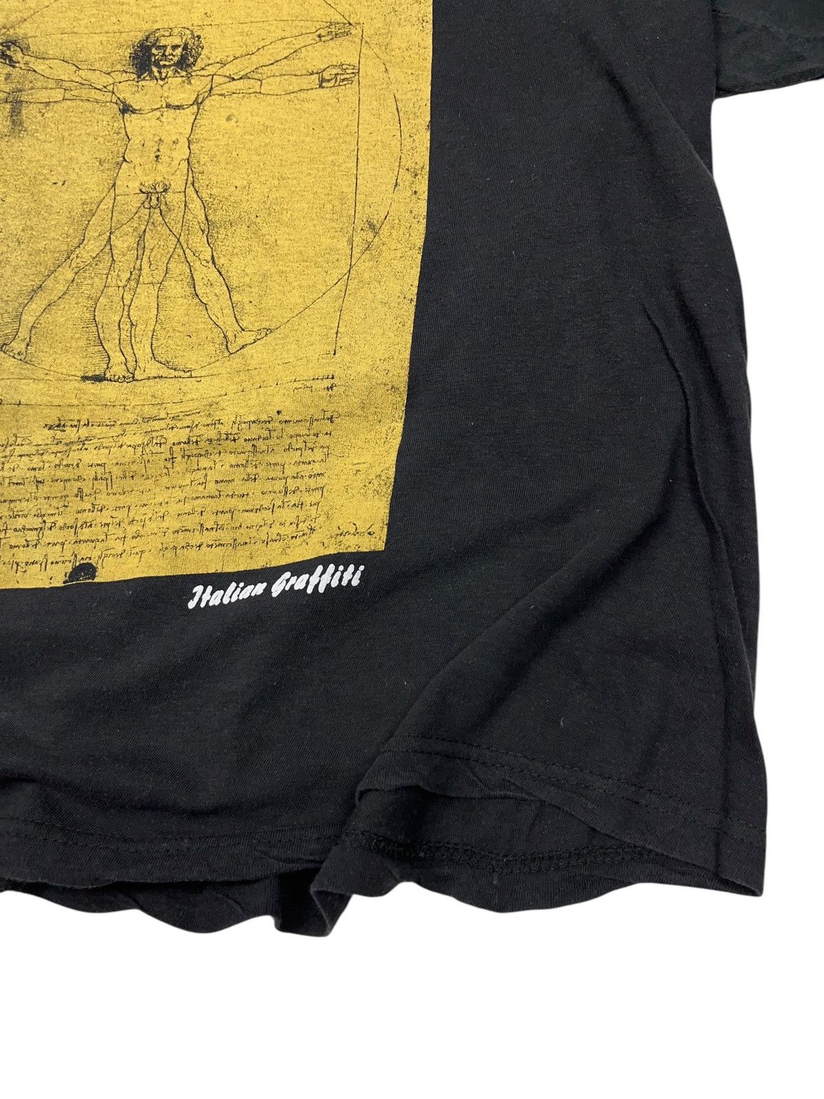 Vintage Vintage 90s Leonardo da Vinci Vitruvian Man Art T-shirt y2k Size US M / EU 48-50 / 2 - 2 Thumbnail