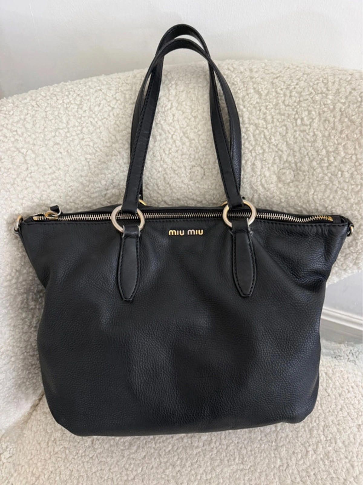 Miu Miu Miu Miu black leather tote bag Size ONE SIZE - 1 Thumbnail