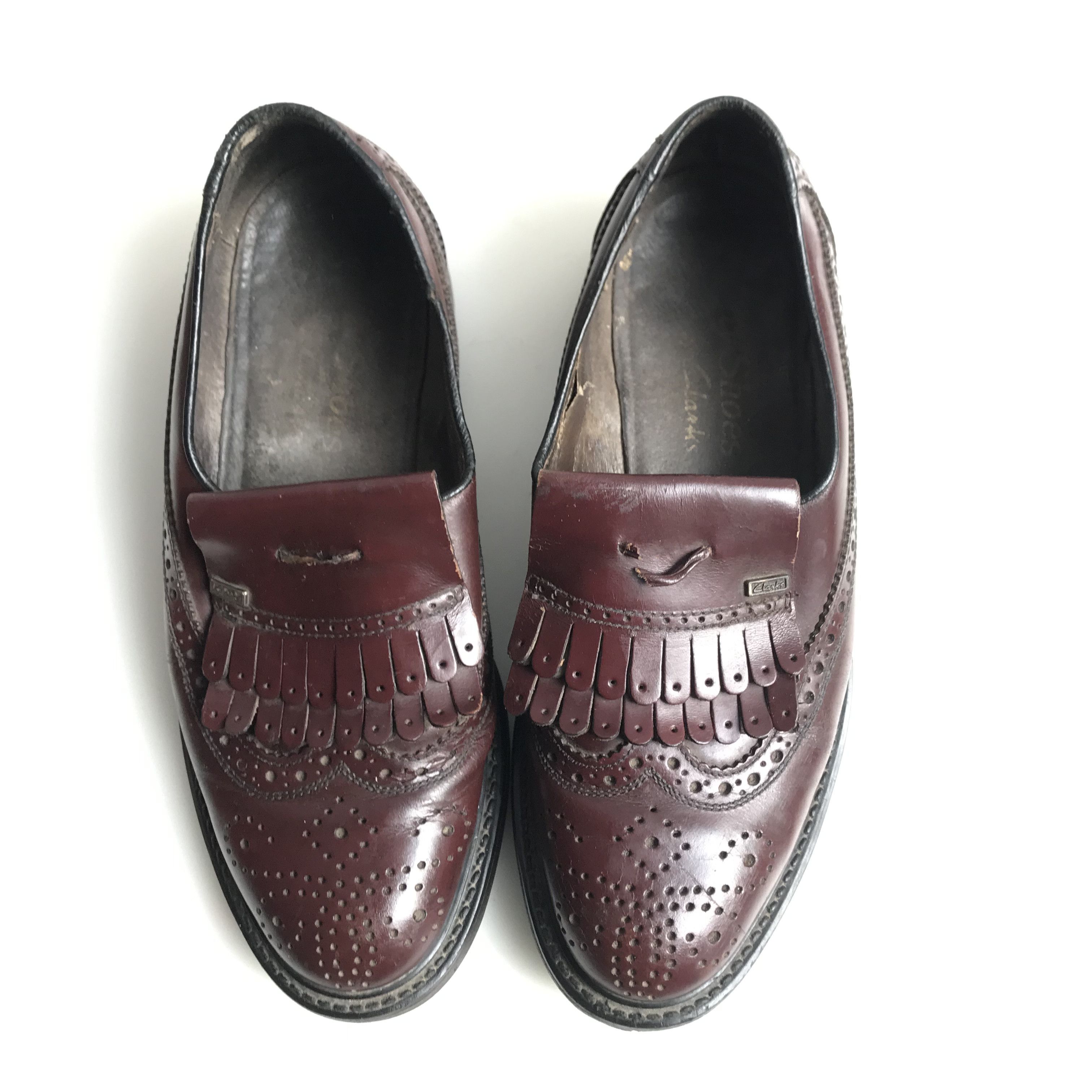 Clarks Vintage Clarks city Penny loafer tassle Wine oxblood shoes Size US 6.5 / EU 39-40 - 5 Thumbnail