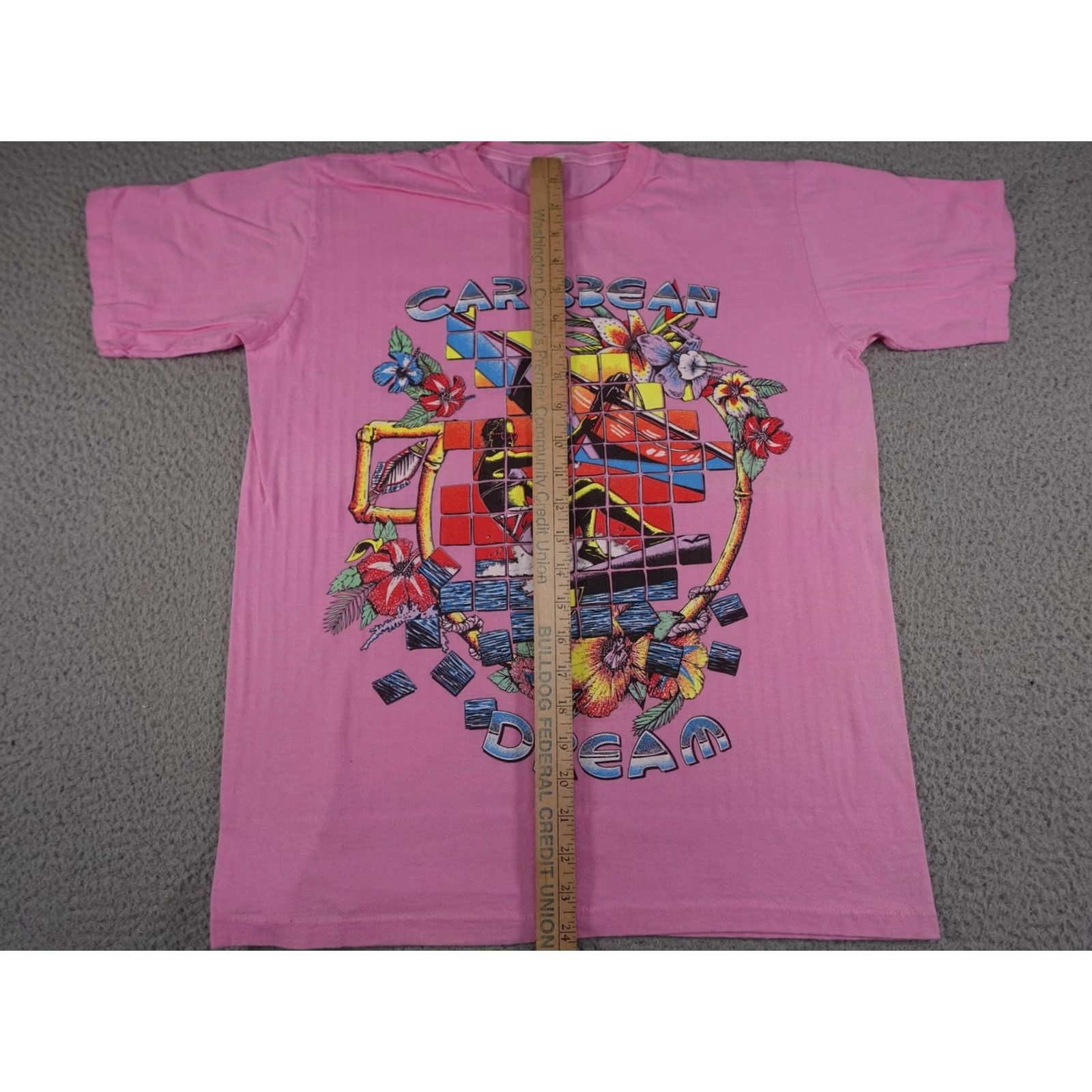 Vintage VINTAGE Surf Shirt Mens Medium Pink Caribbean Dream 90s Tropical Beach Graphic Tee Crew Neck Short Sleeve Modern T-Shirt Mens Size US M / EU 48-50 / 2 - 5 Thumbnail