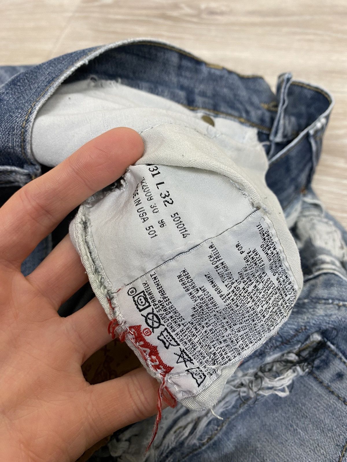 Levi's × Levi's Vintage Clothing × Vintage Vintage Distressed Levi’s 501 Avant Garde Punk jeans Size US 31 - 15 Thumbnail