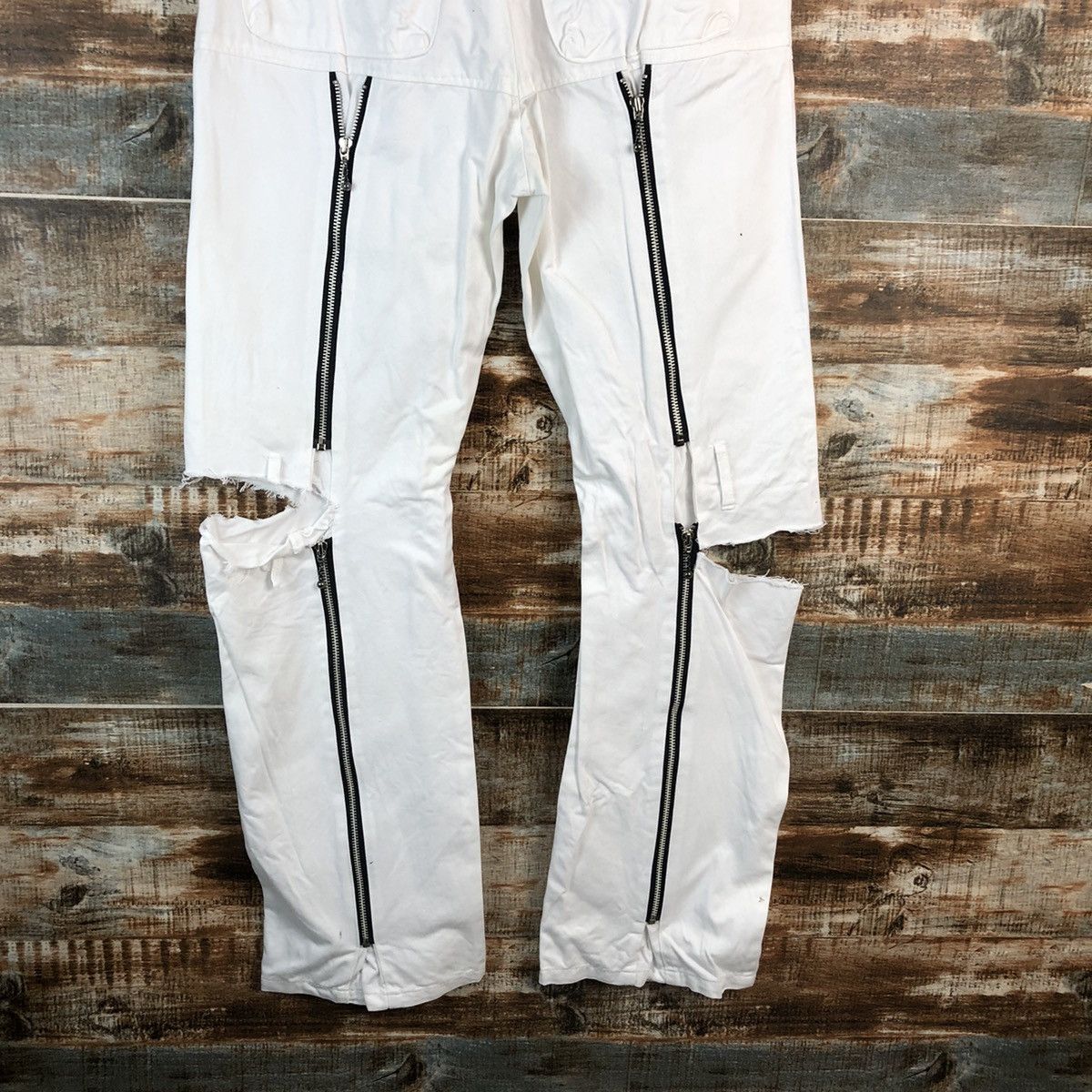 Japanese Brand D Super Lover Distressed ripped punk cargo Pants #A2485 Size US 28 / EU 44 - 3 Thumbnail