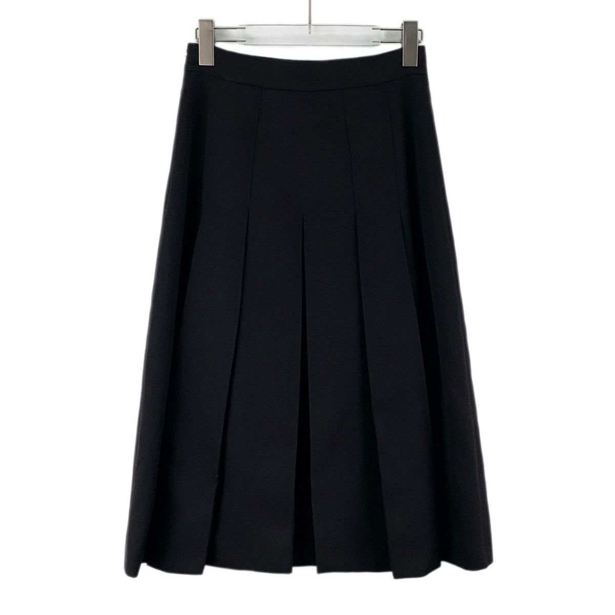 Celine Celine Black Horsebit Pleated Wool Casual Long Skirt K26WX Size 26" / US 2 / IT 38 - 2 Thumbnail