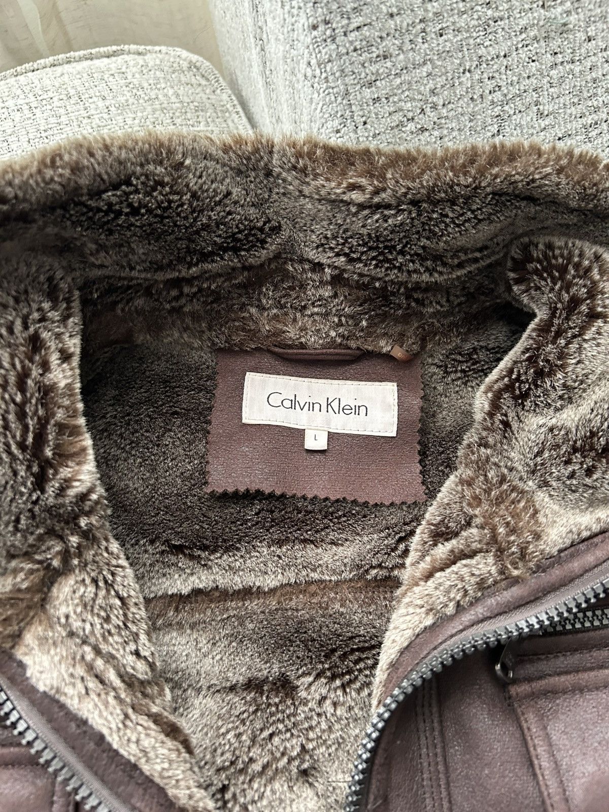 Calvin Klein Fur lined leather jacket Size US XL / EU 56 / 4 - 2 Thumbnail