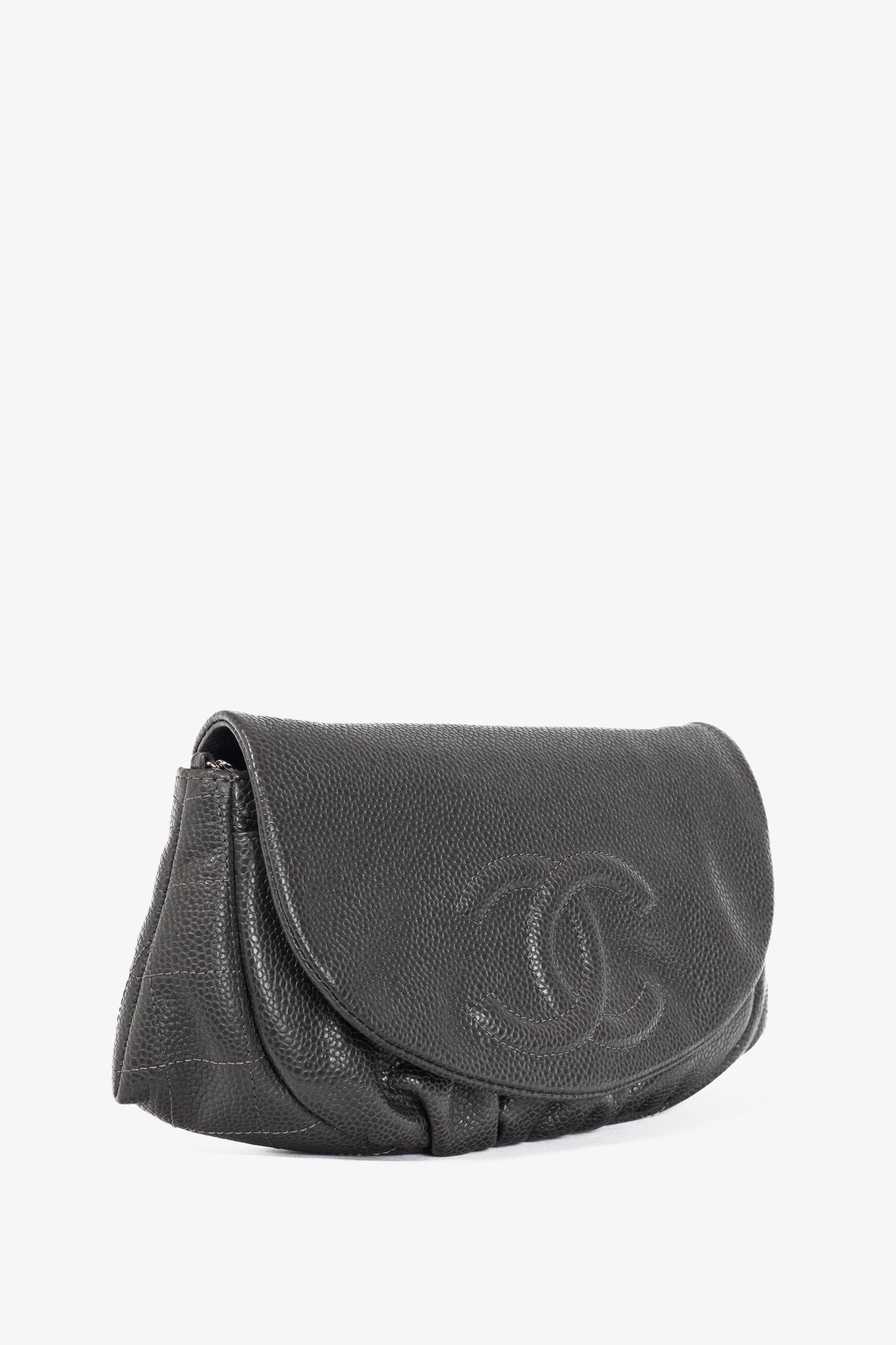 Chanel Chanel 12A Anthracite Caviar CC Half Moon WOC Size ONE SIZE - 2 Thumbnail